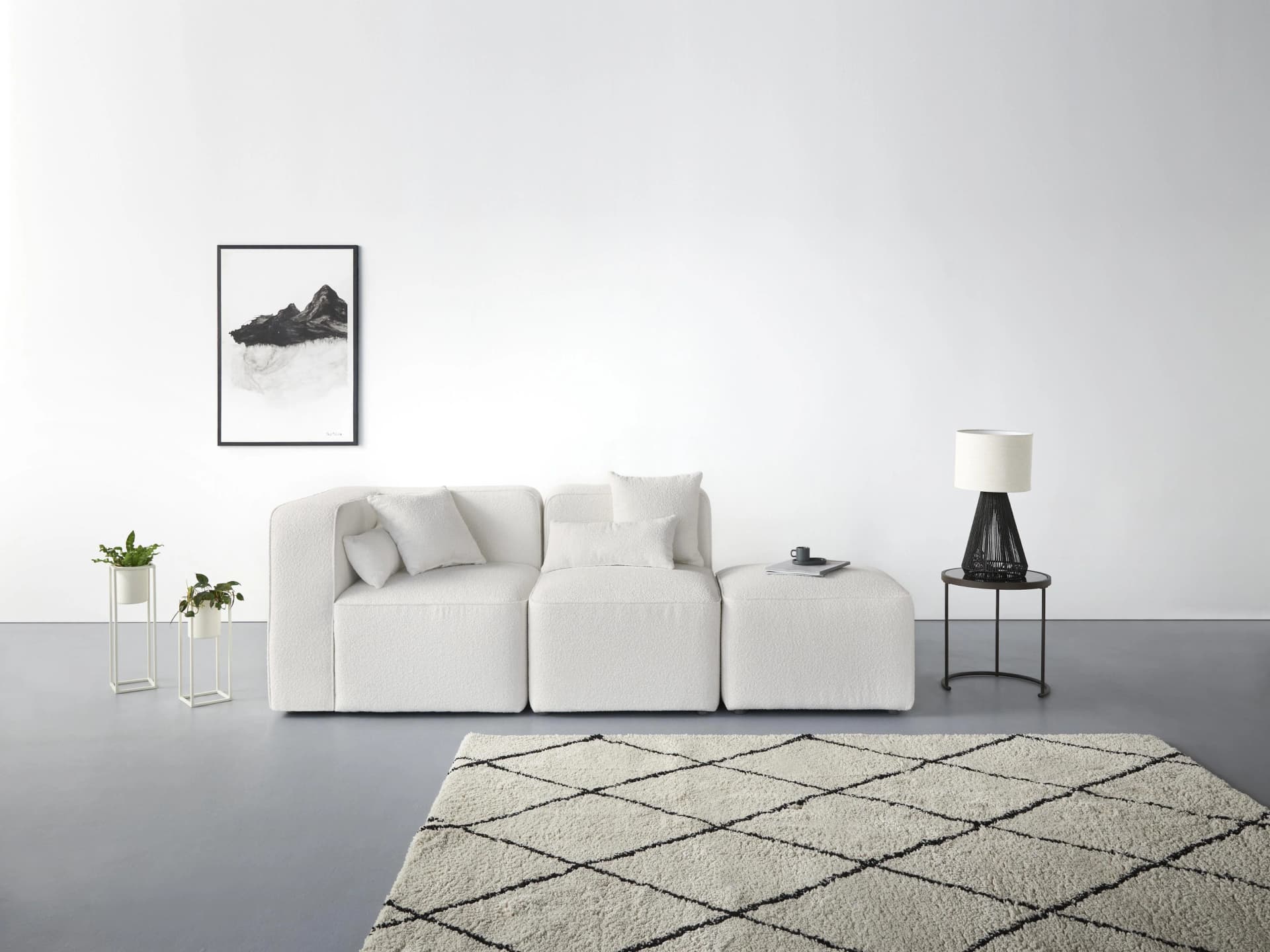 HOME AFFAIRE Sundstrup 3-Sitzer Sofa beige Bouclé
