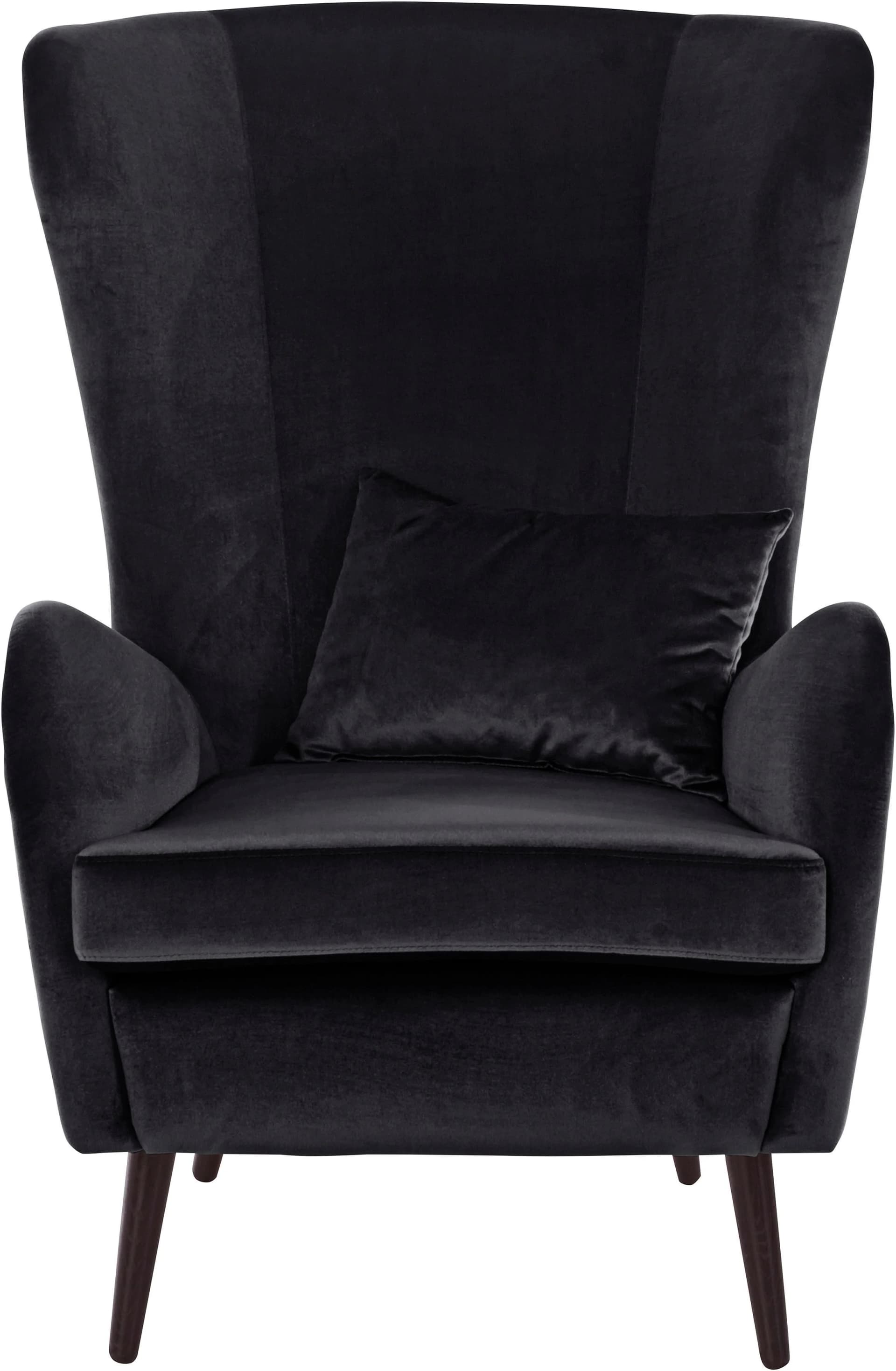 Home Affaire Sessel Sallito mit Hocker Schwarz Samtoptik