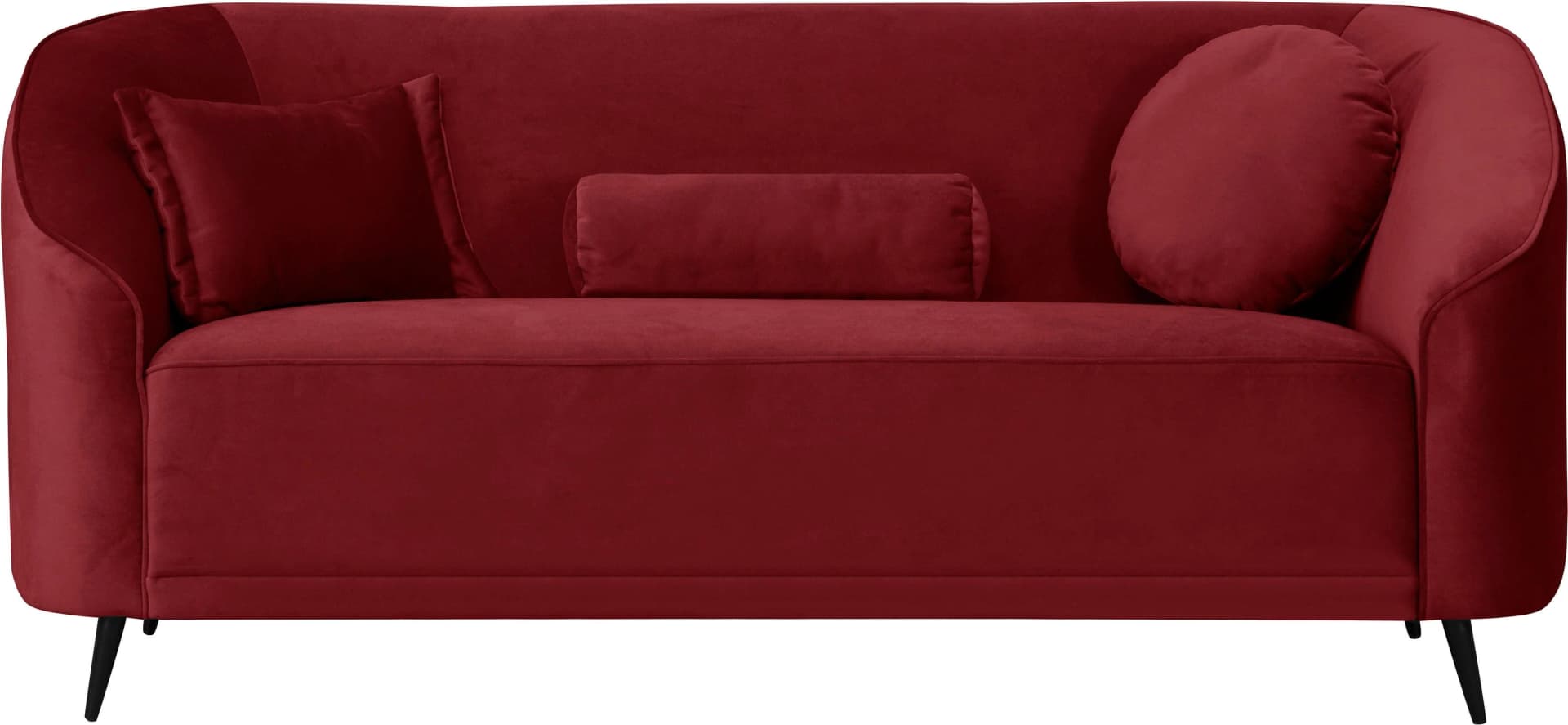 HOME AFFAIRE Ashly 3-Sitzer Sofa rot Samtoptik