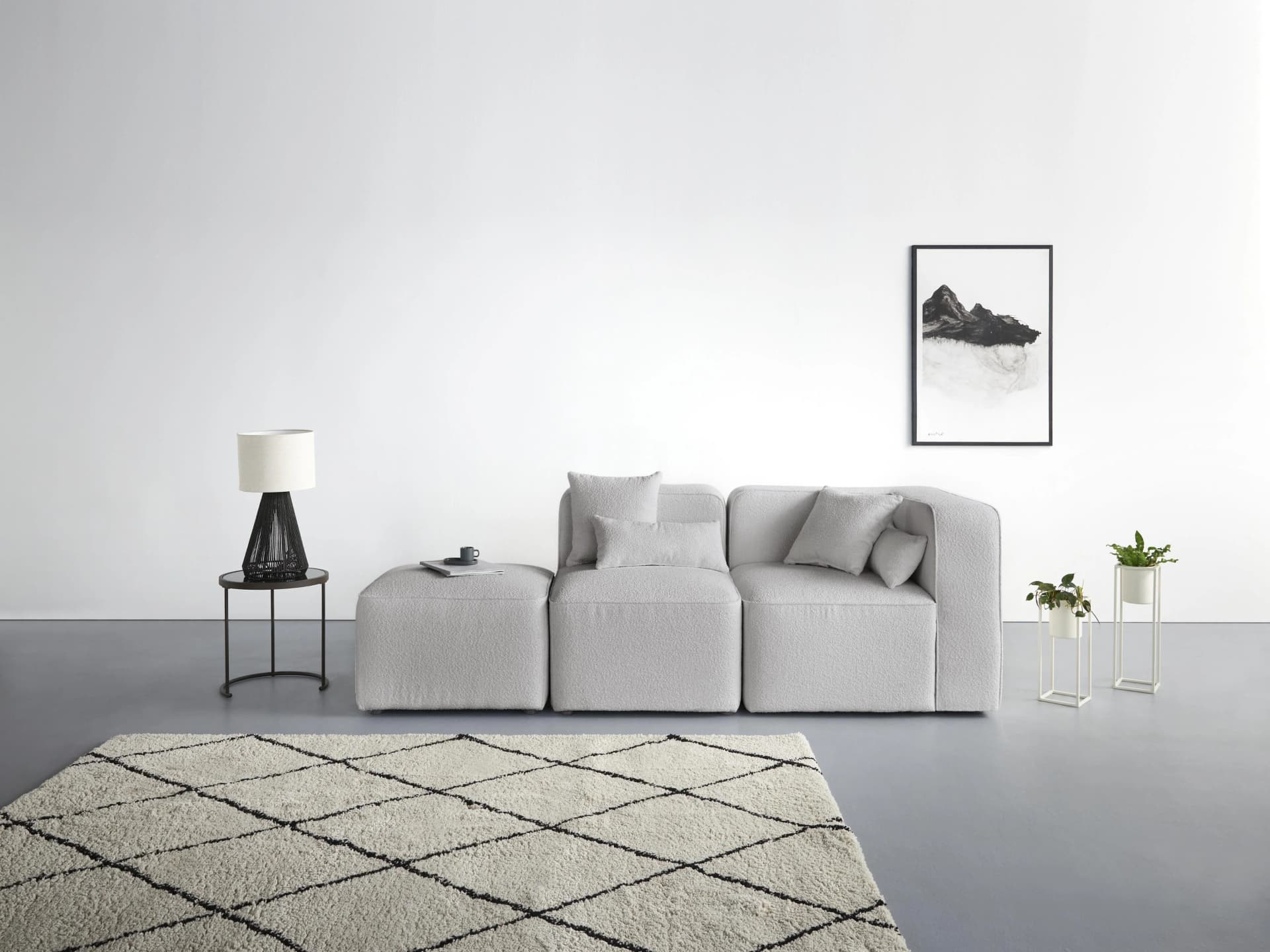 HOME AFFAIRE Sundstrup 3-Sitzer Sofa hellgrau Modulserie