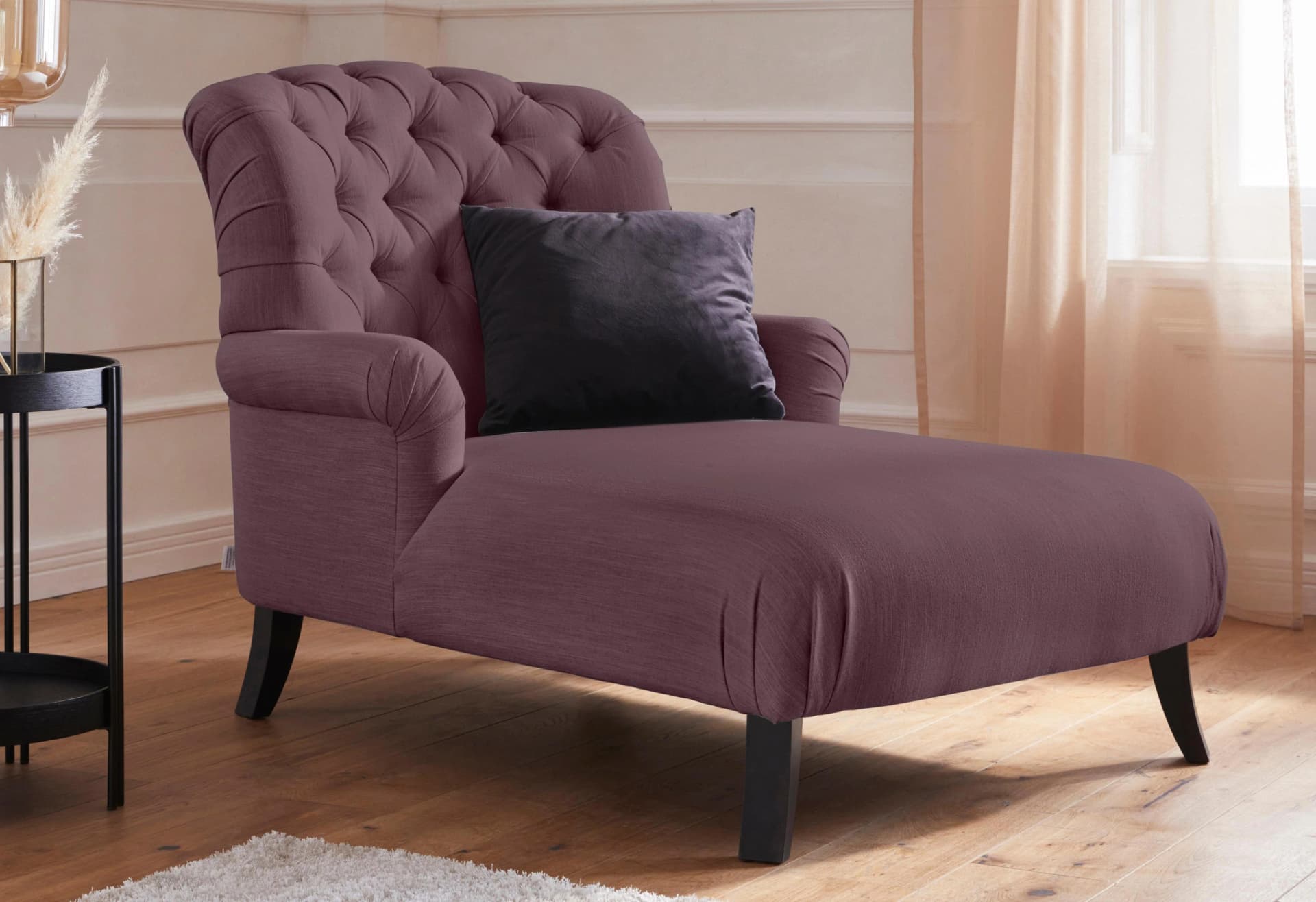 HOME AFFAIRE Amiens Loungesessel Lila mit Knopfheftung
