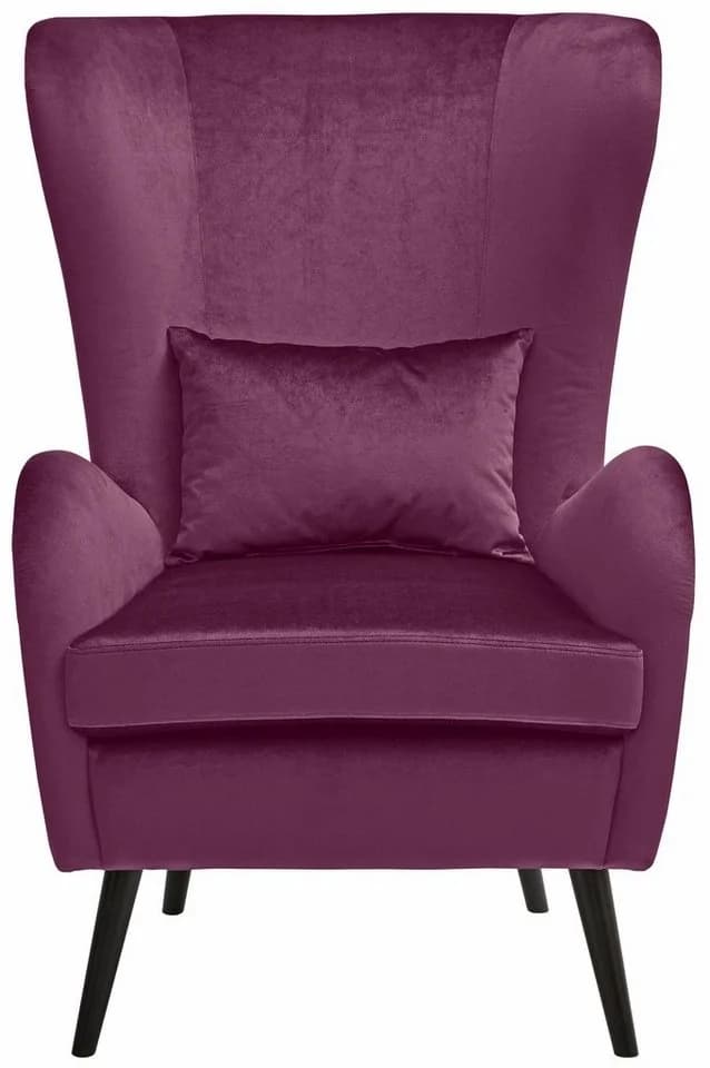 HOME AFFAIRE Sessel Salla Ohrensessel Lila Samtoptik