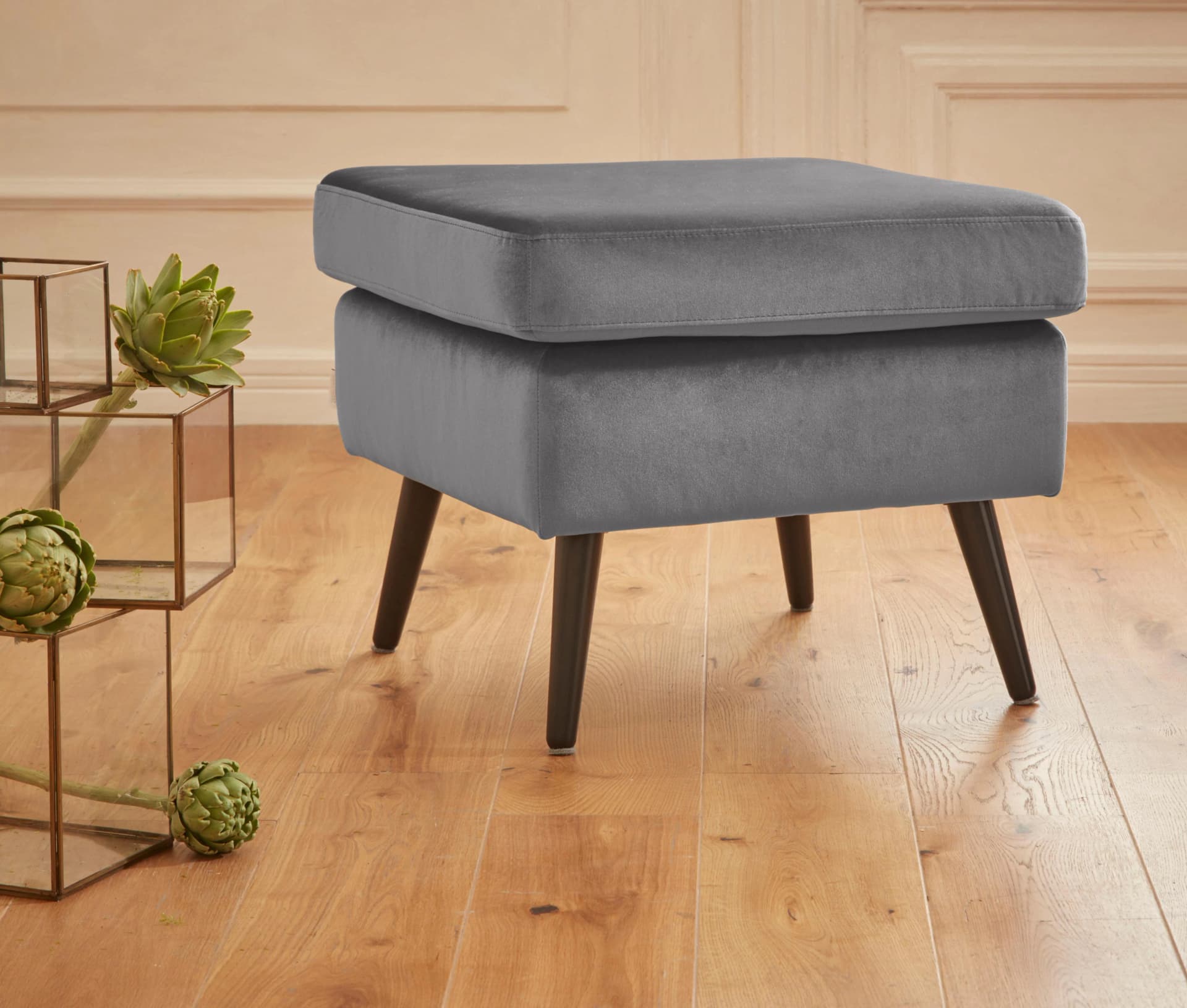 Home Affaire Hocker Salla Grau Samtcord