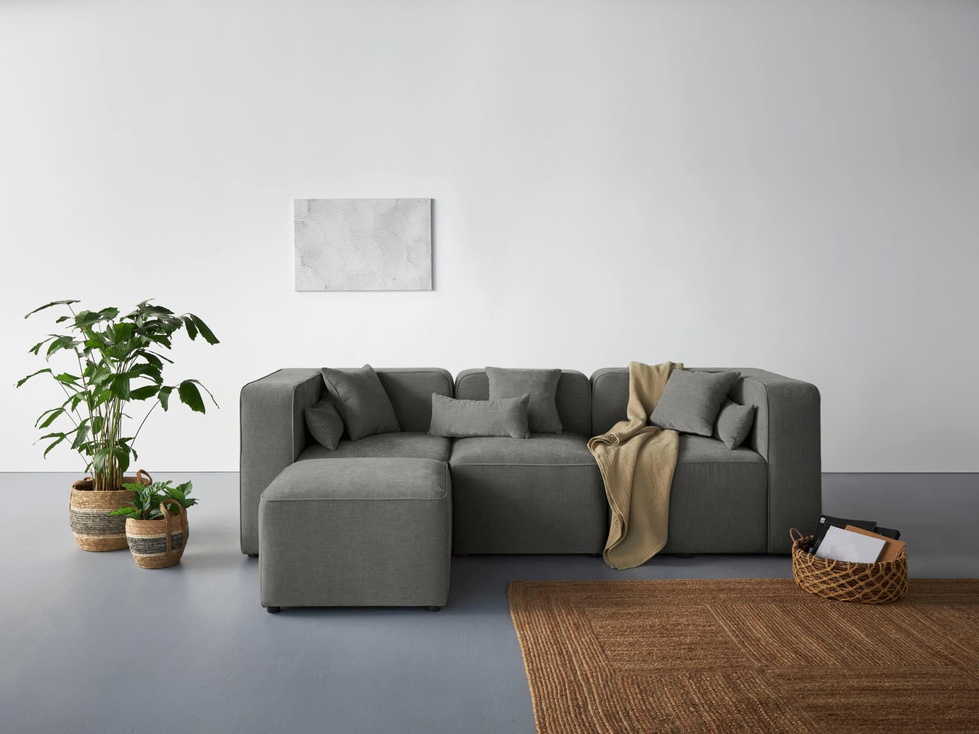 Home Affaire 3-Sitzer Sofa Sundstrup L-Form Grau