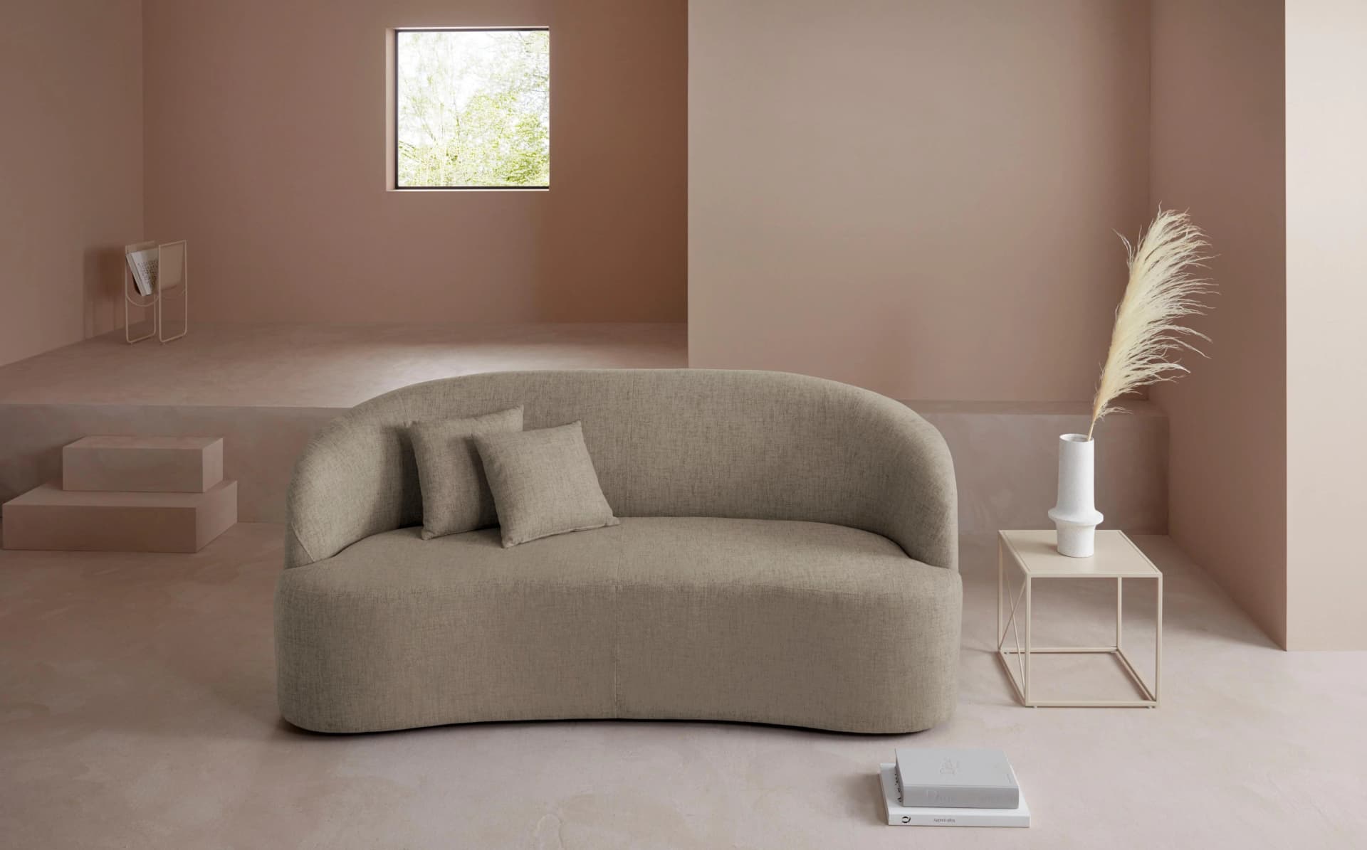 LeGer Home 3-Sitzer Sofa Dilara Beige Polyester