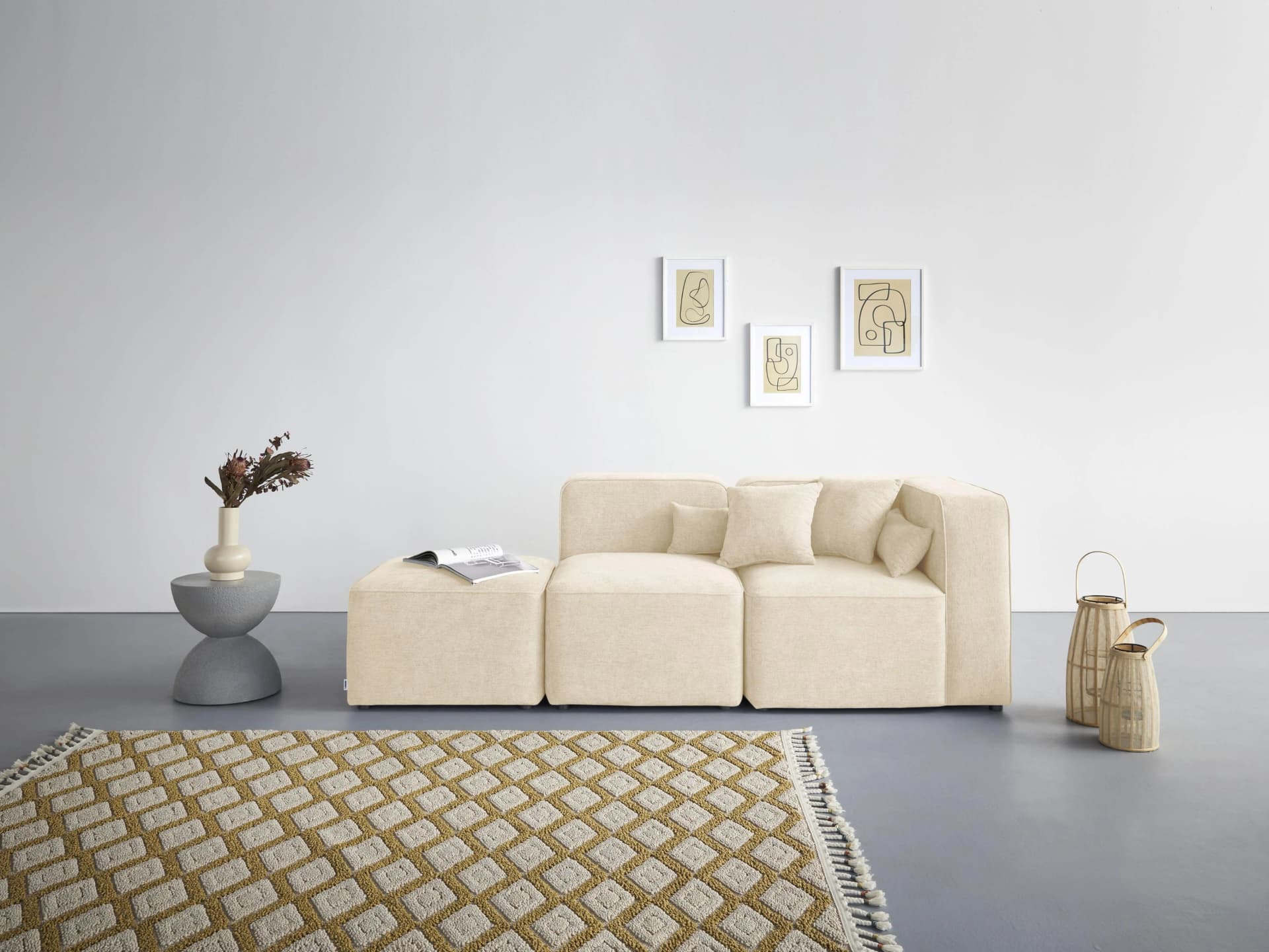 HOME AFFAIRE Sundstrup 3-Sitzer Sofa Beige Modulserie