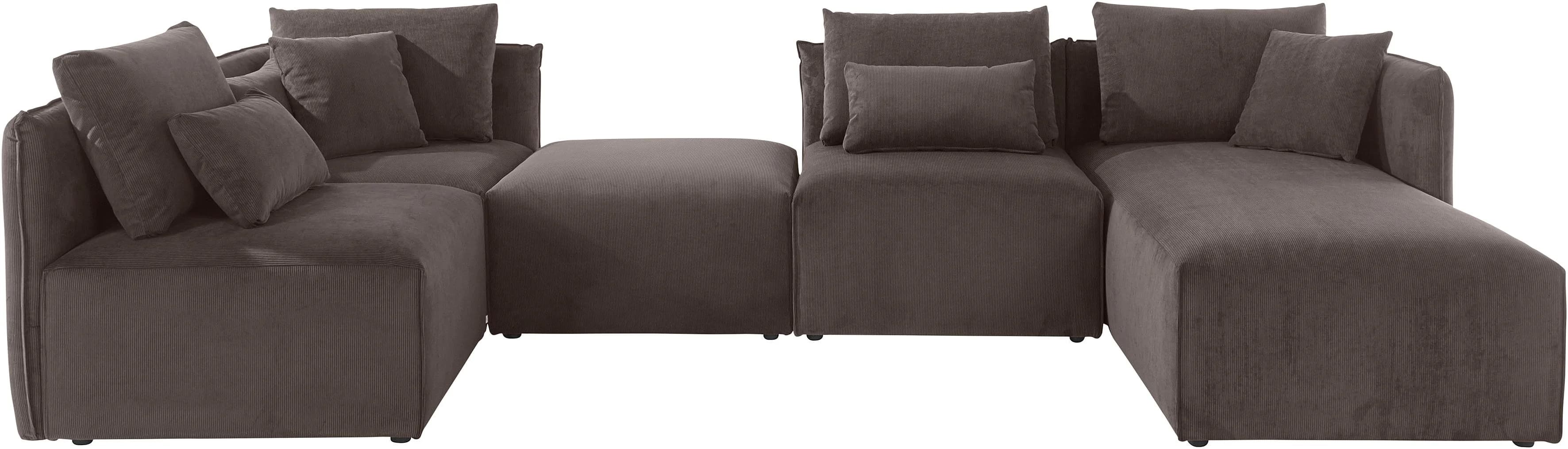 OTTO HOME Wohnlandschaft Nöre U-Form Braun 5-teilig