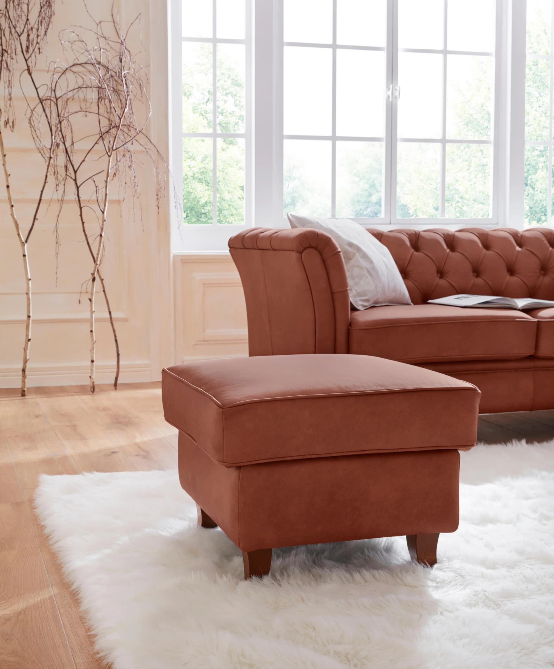 Home Affaire Polsterhocker Reims braun Chesterfield