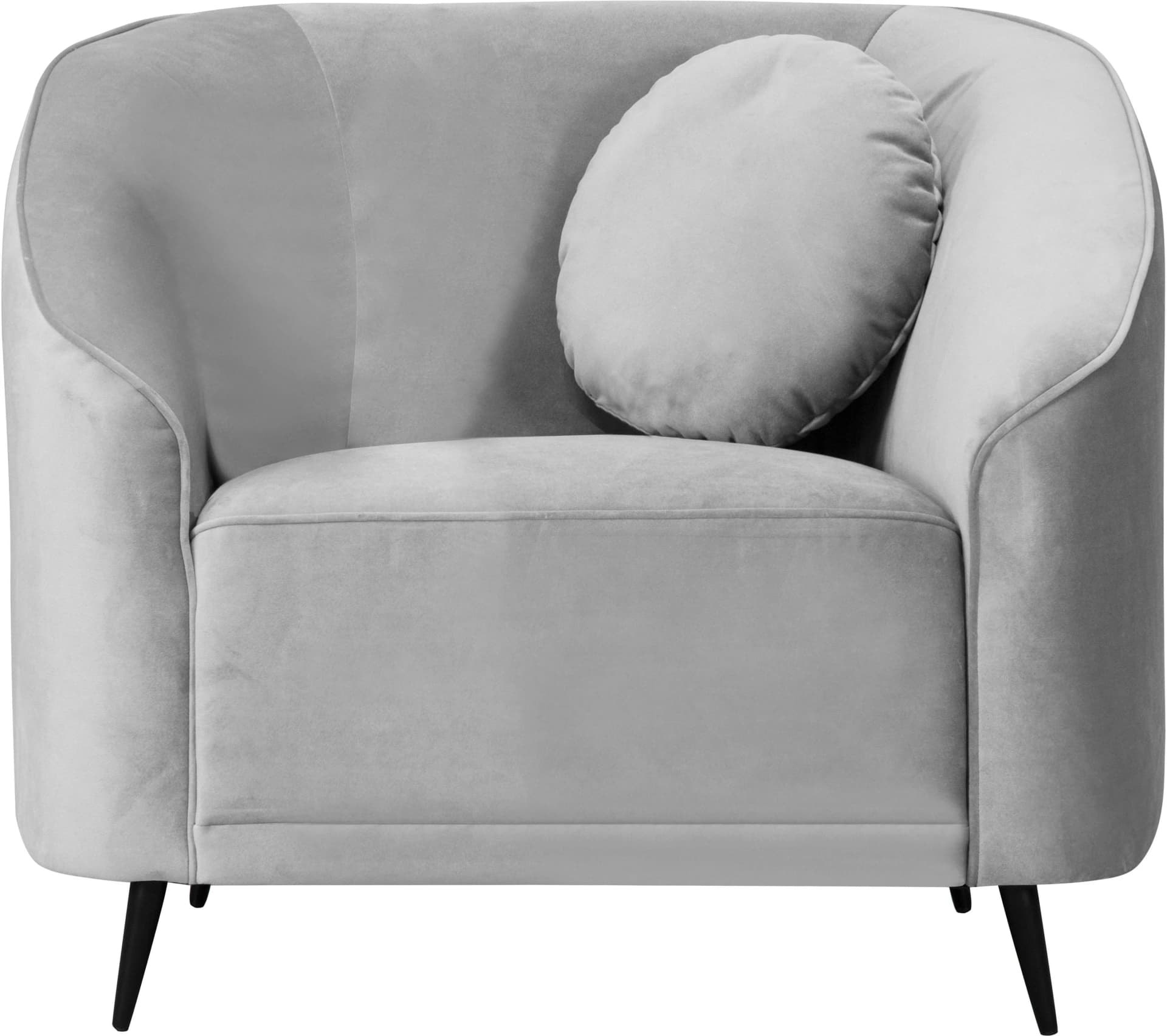 HOME AFFAIRE Sessel Ashly Grau Samtoptik mit Kissen