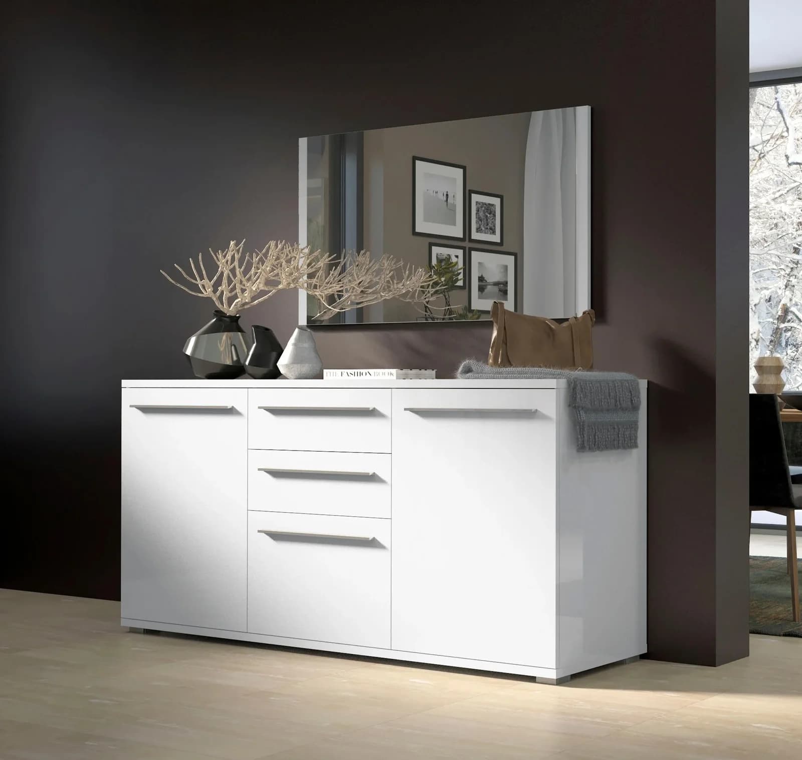 Kommode OTTO HOME Piano Weiß Hochglanz mit Soft-Close