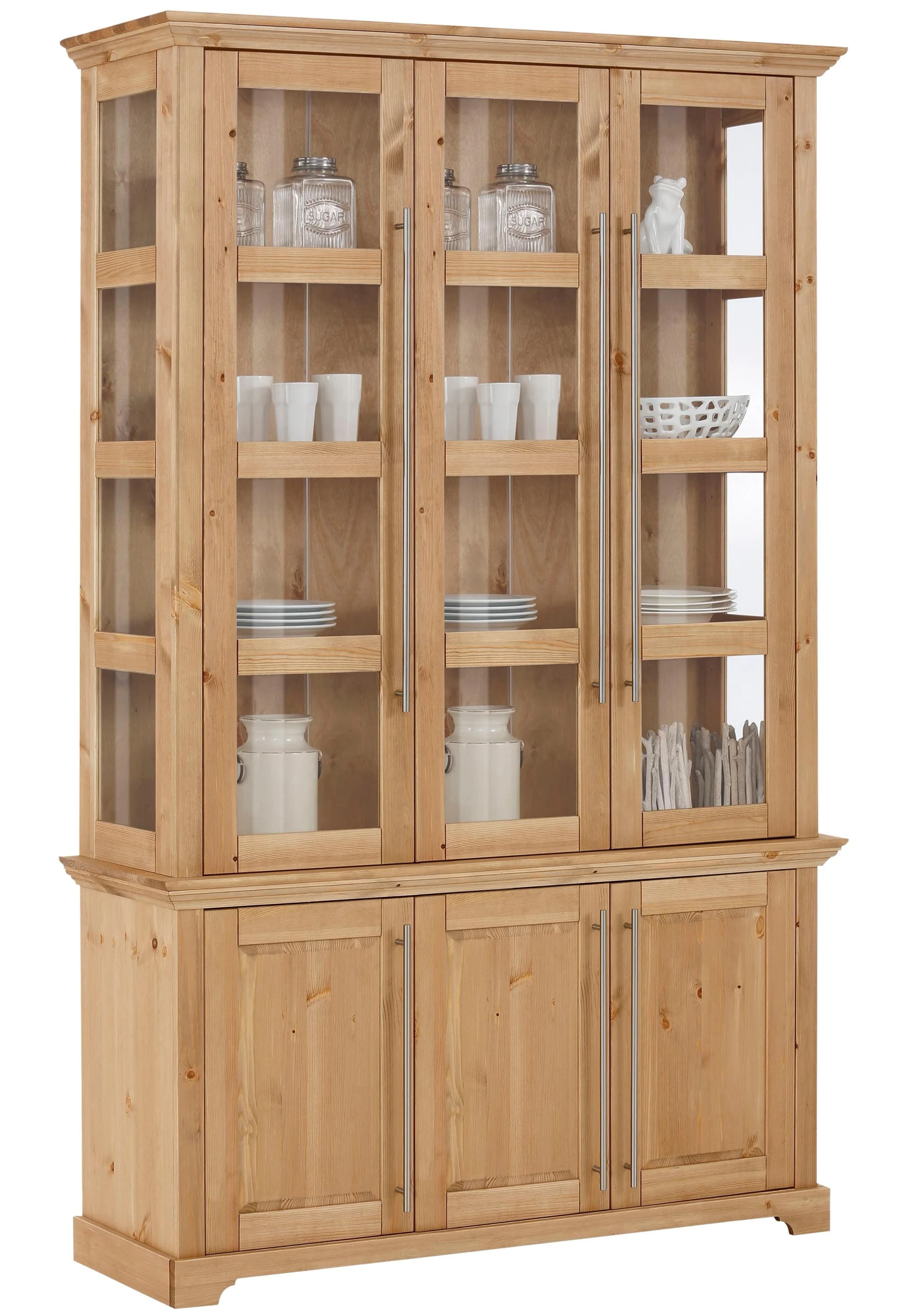 OTTO HOME Melissa Vitrine Beige Natur Massivholz Kiefer