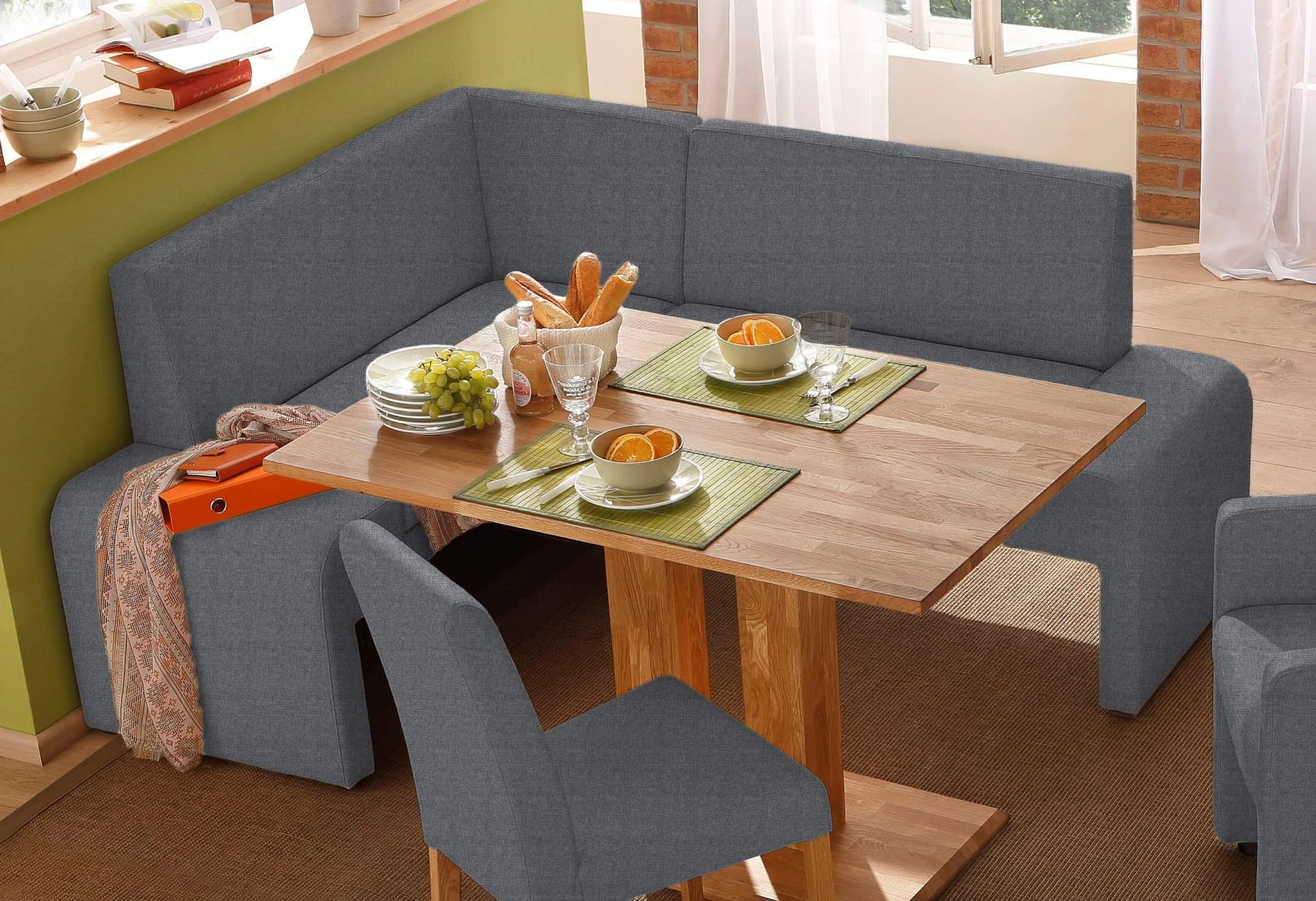 HOME AFFAIRE Eckbank Bologna Dunkelgrau mit Stauraum