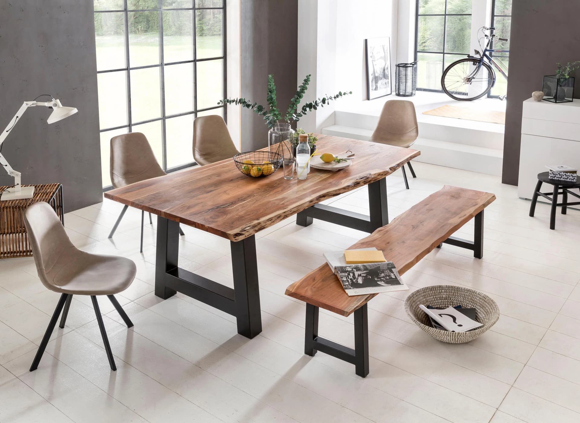 Home Affaire Esstisch Manhattan Massivholz Akazie Industrial