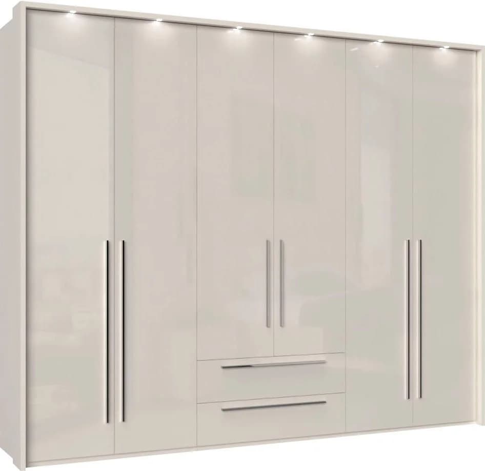 OTTO HOME Piano Drehtürenschrank Beige Hochglanz mit LED-Beleuchtung