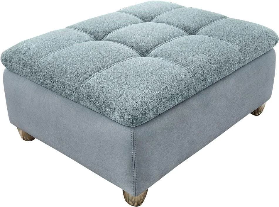 Jockenhöfer Hocker Genua türkis-blau Microfaser