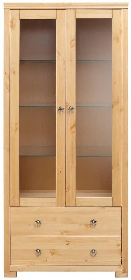 Vitrine OTTO HOME Gotland Beige Gelaugt Geölt Massivholz