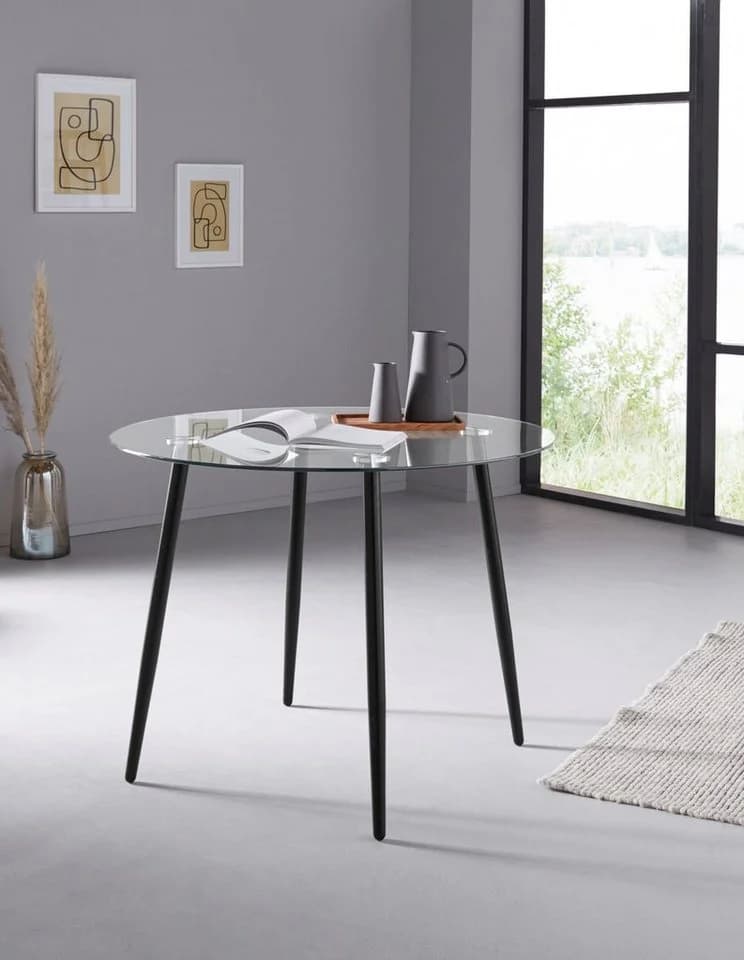 OTTO home Glastisch Danny Rund 100cm Moderner Esstisch