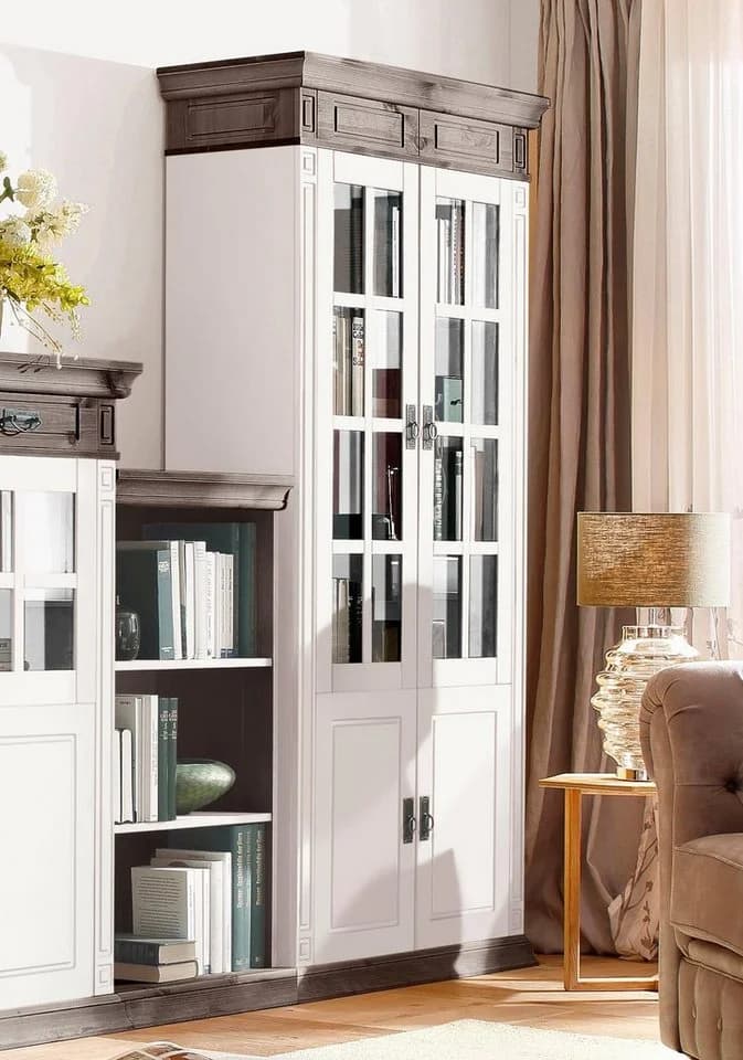 OTTO HOME Vitrine Vinales Weiß Landhausstil Massivholz