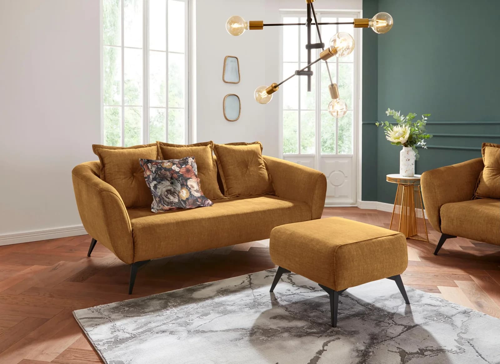Home Affaire Sofa Baggio 2,5-Sitzer Gelb Modern