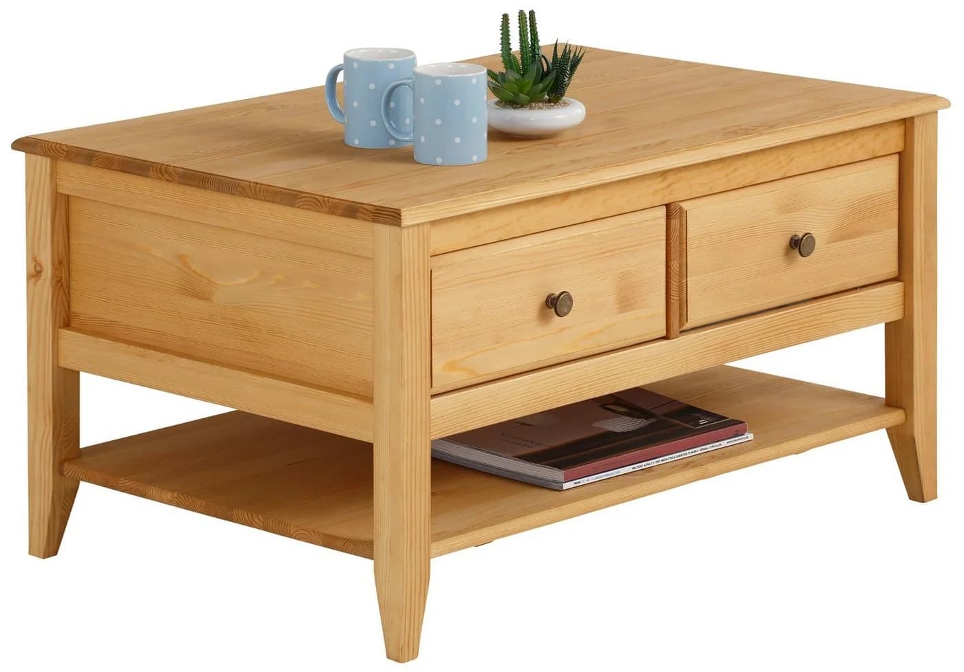 Couchtisch OTTO HOME Leonis Massivholz mit Schubladen