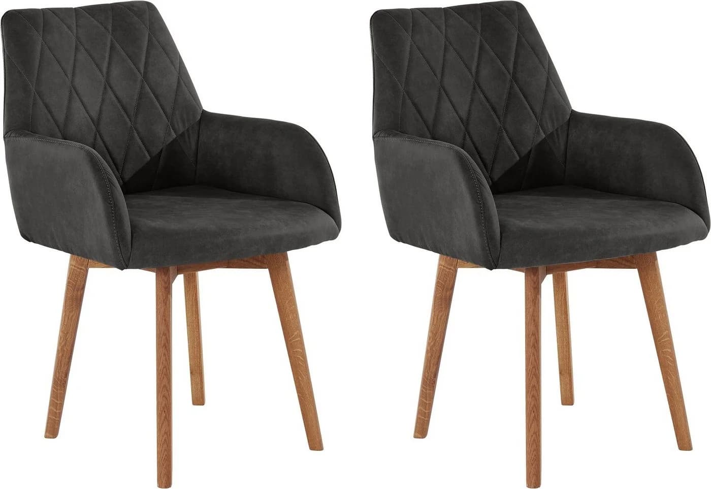 OTTO HOME Esszimmerstuhl Brest Grau Eiche Massivholz