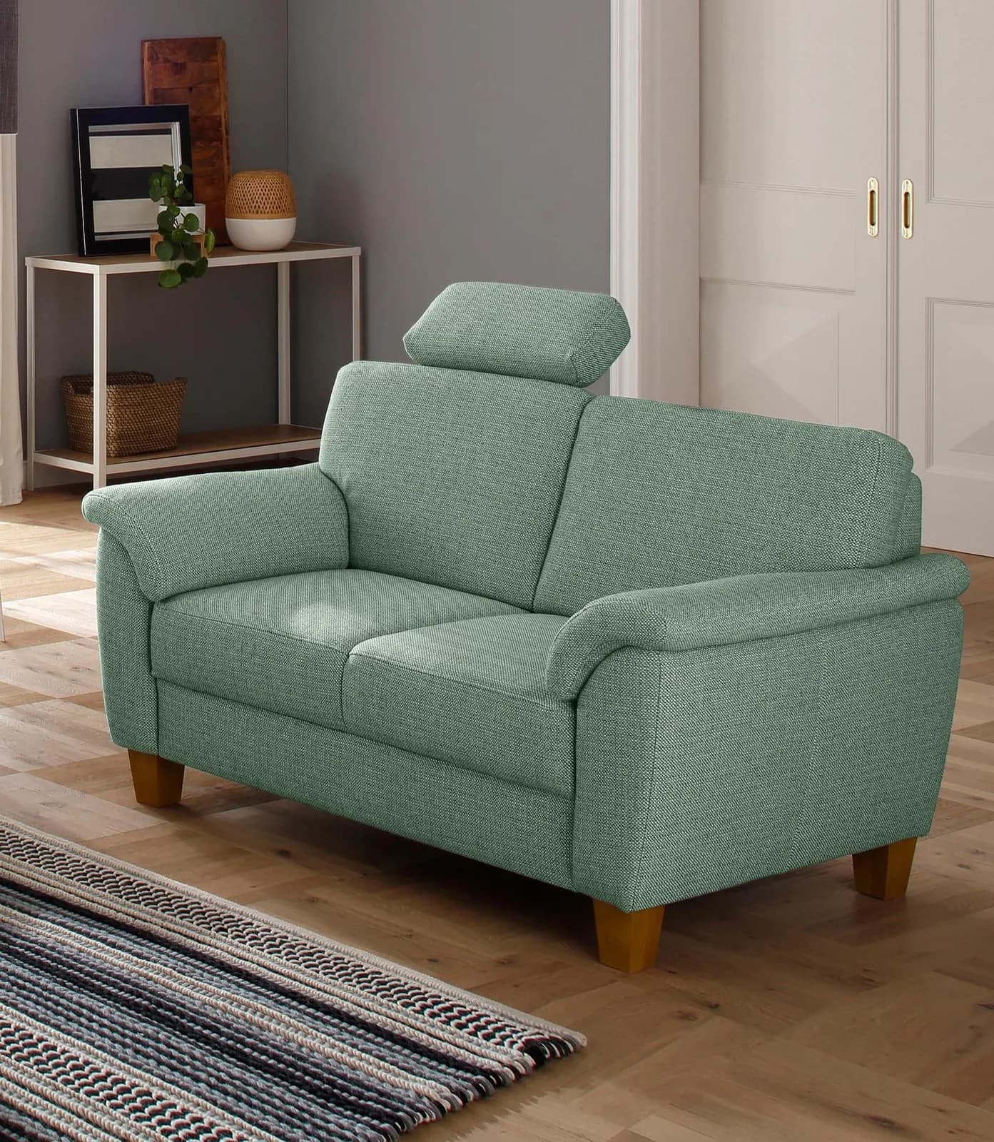 HOME AFFAIRE Texel 2-Sitzer Sofa grüngrau Polyester