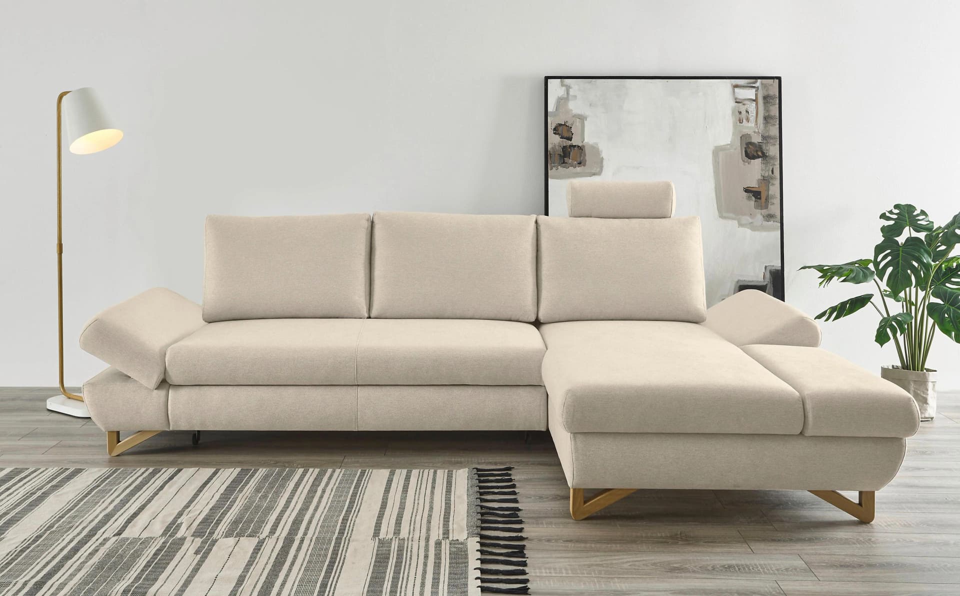 Home Affaire Schlafsofa City/Giron Creme mit Bettfunktion