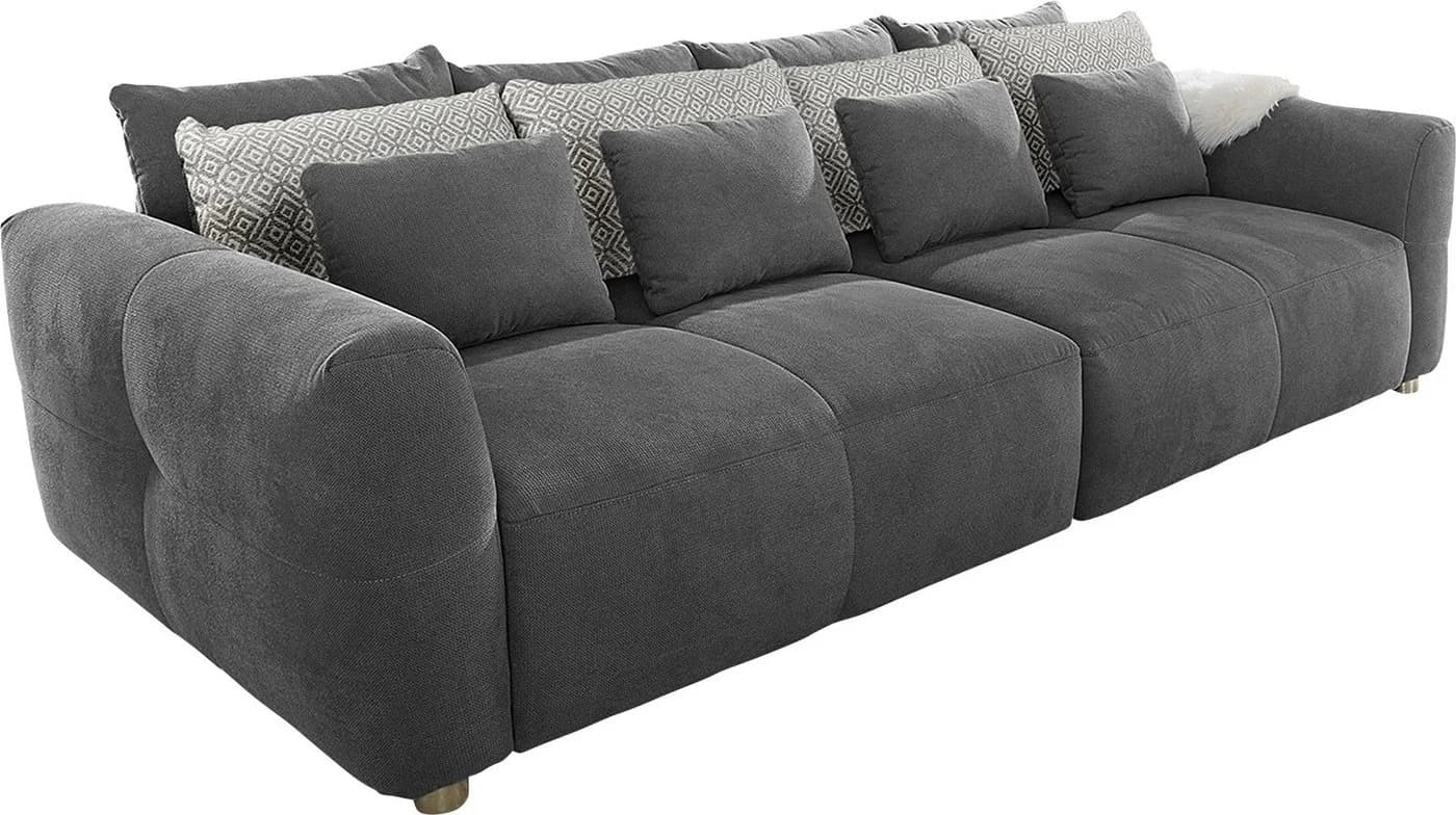 Jockenhöfer Gruppe Big-Sofa Gulliver Grau mit Federkern