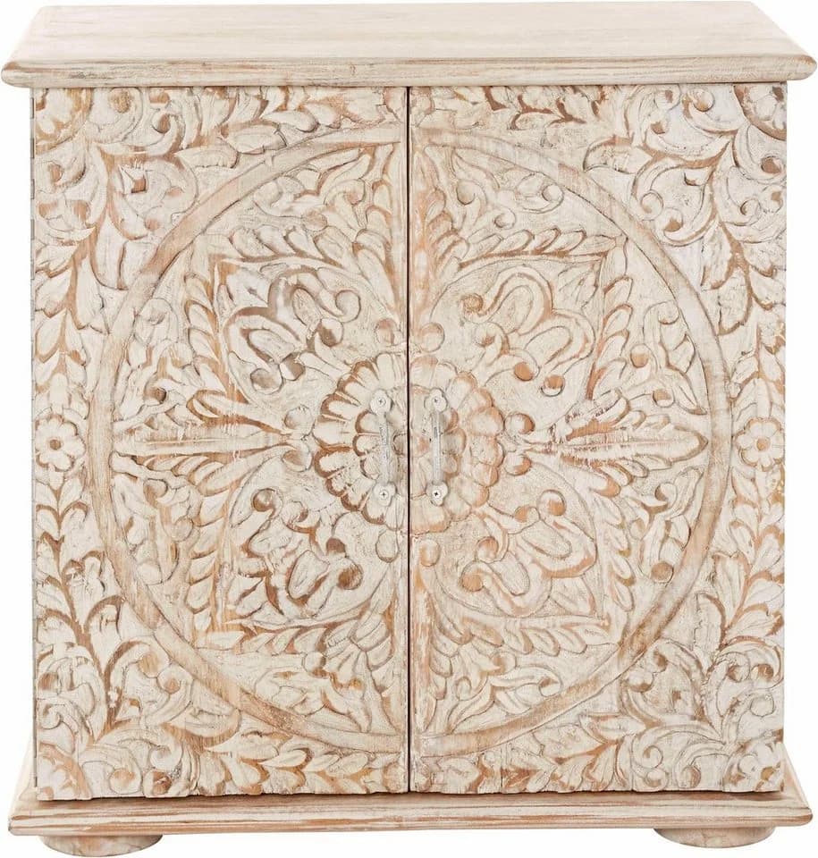OTTO HOME Kommode Salim mit Schnitzerei Massivholz Beige