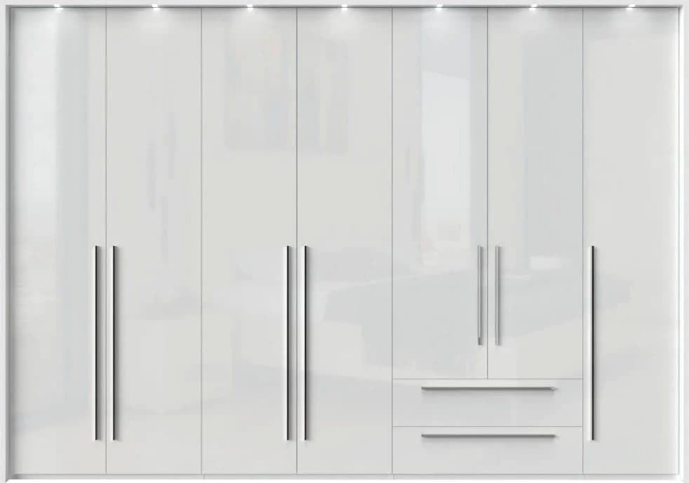 OTTO HOME Piano Drehtürenschrank Weiß Hochglanz mit LED