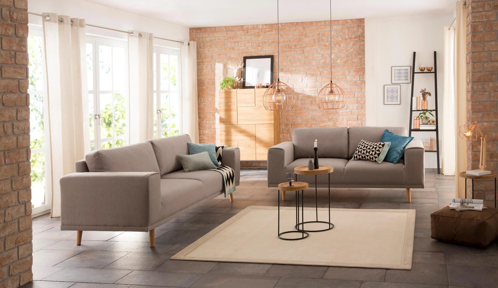 Home Affaire 2-Sitzer Sofa Lasse Braun Skandinavisch
