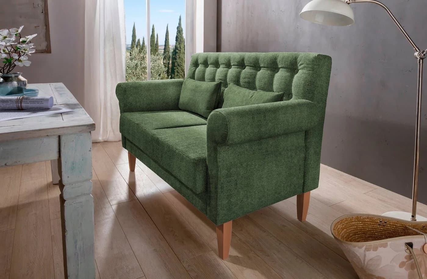 Home affaire Küchensofa Scalea 2-Sitzer Grün Landhausstil