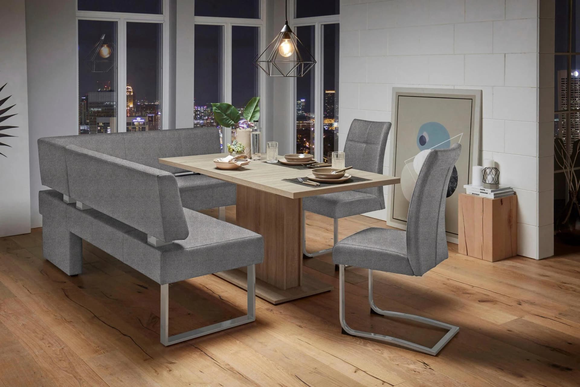 Eckbank OTTO HOME Rab Anthrazit Silber FSC-Zertifiziert