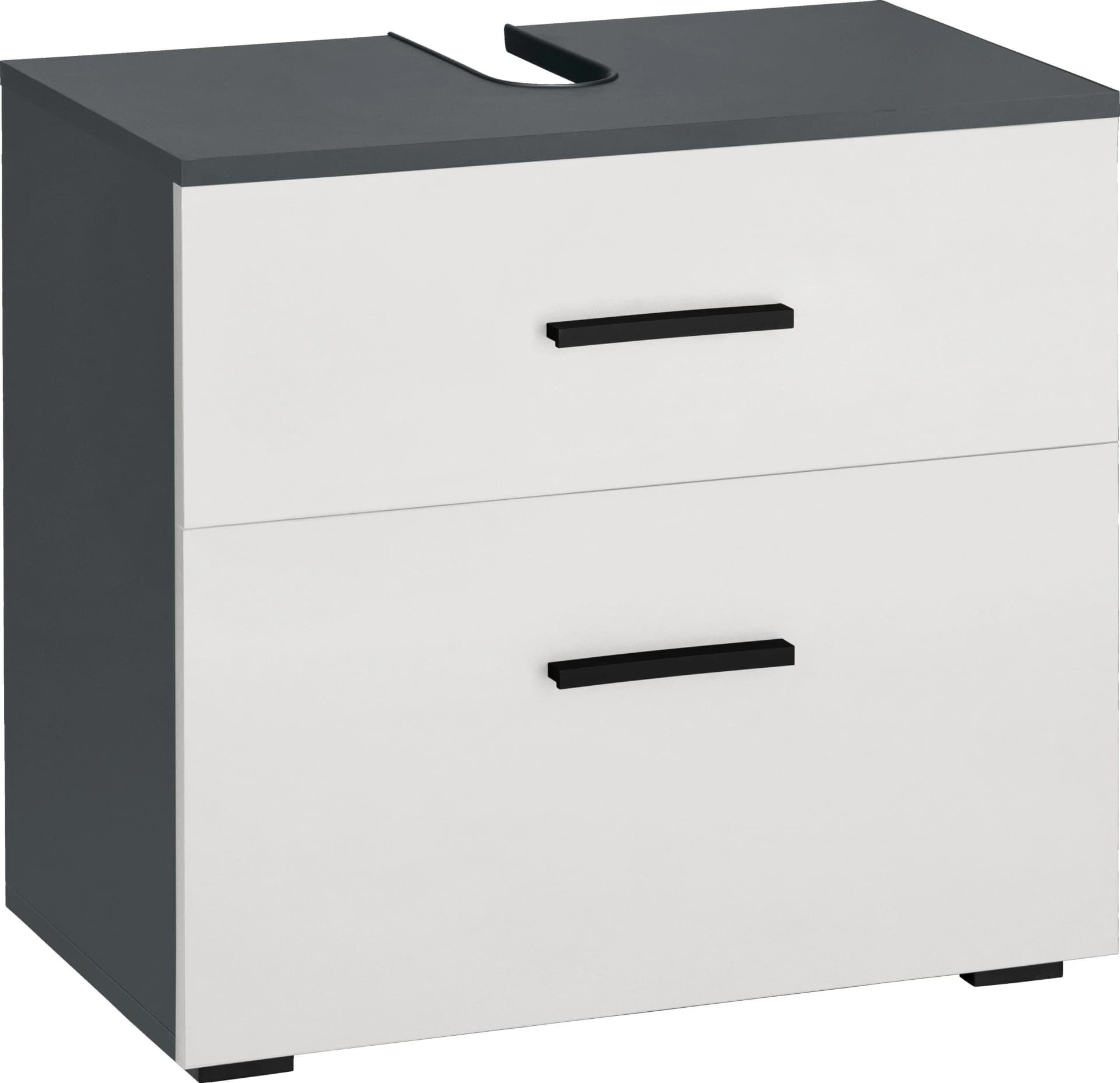 INOSIGN Skara Waschbeckenunterschrank Anthrazit/Weiß mit Schublade