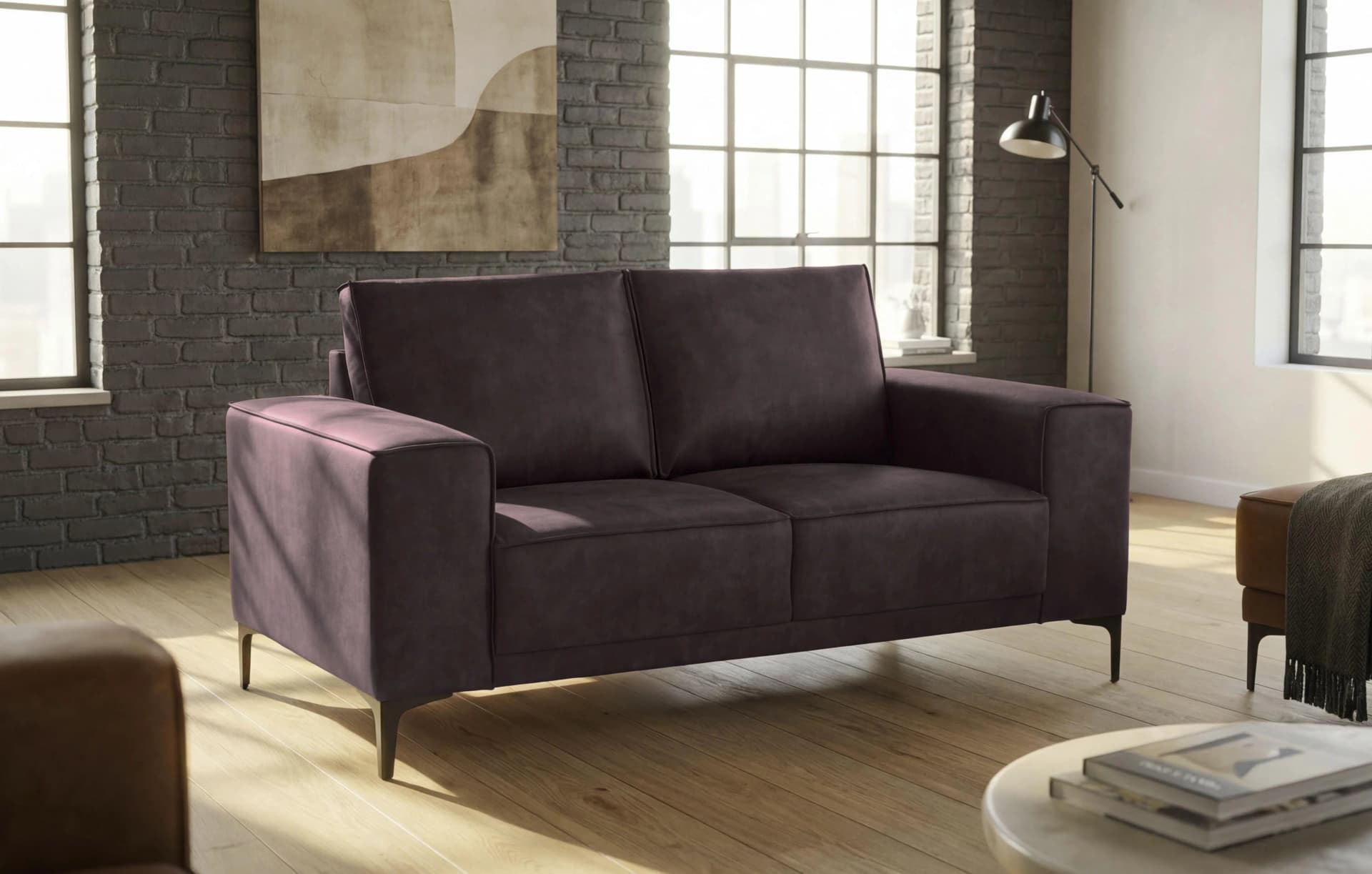 OTTO HOME 2-Sitzer Sofa Oland Dunkelbraun Skandi-Design