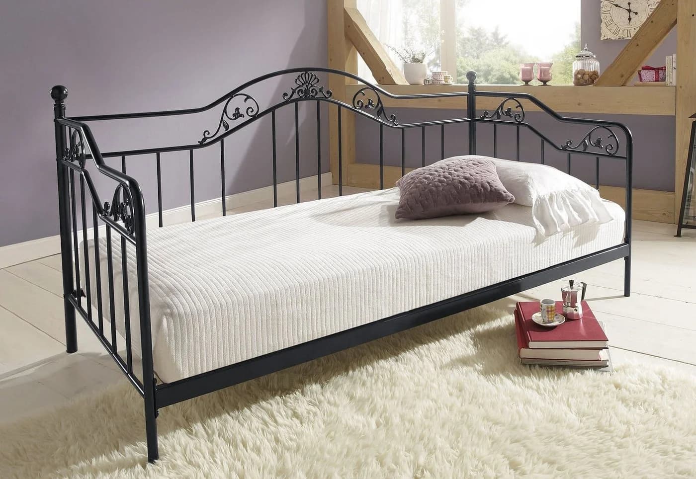 HOME AFFAIRE Daybett TOPSELLER Schwarz Metallgestell