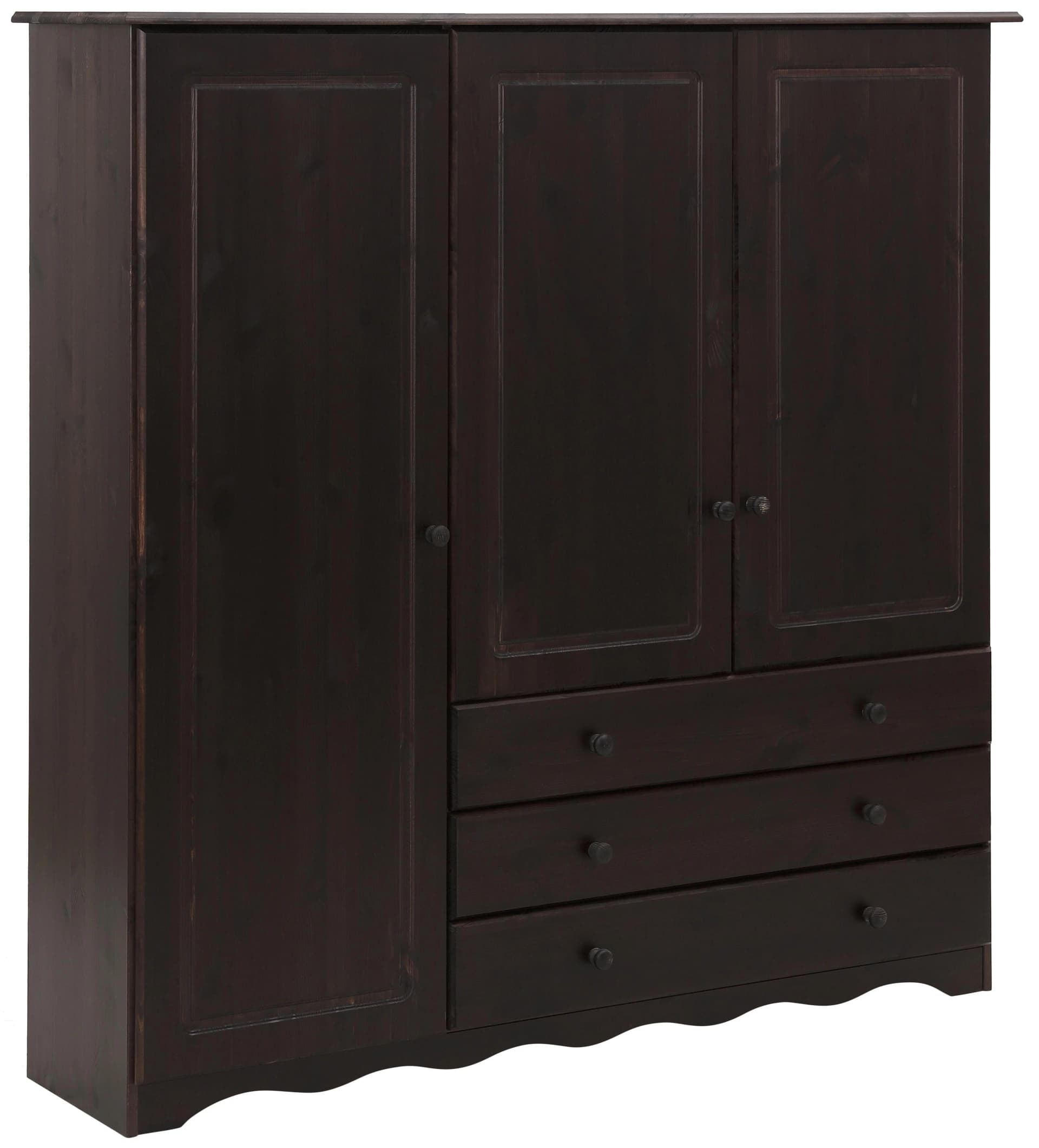HOME AFFAIRE Wäscheschrank Minik Massivholz Braun