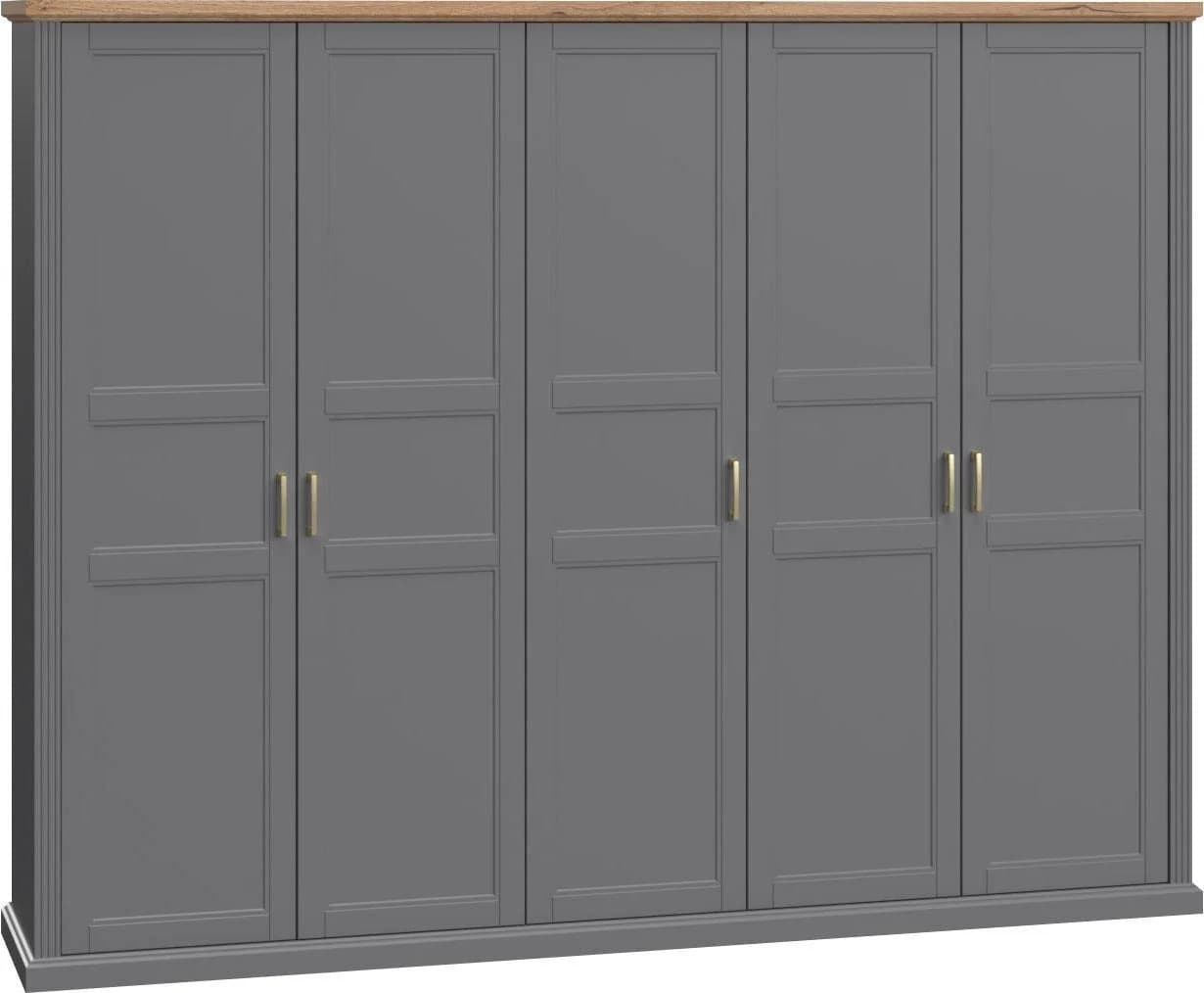 OTTO HOME Kleiderschrank Tara 5-türig Soft-close Grau