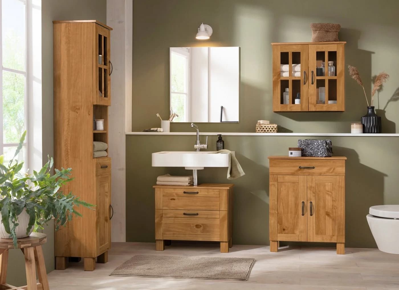 Home Affaire Hängeschrank Rodby Massivholz Beige
