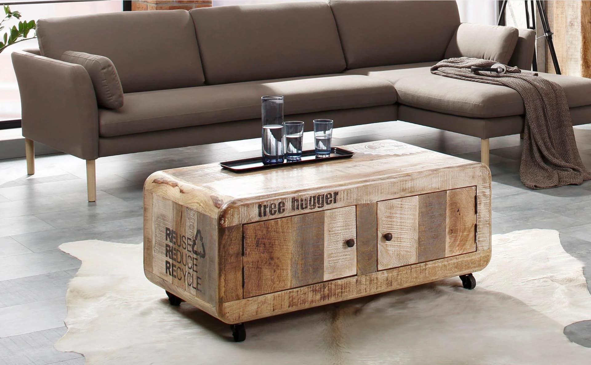 OTTO HOME Couchtisch Bully Beige Metall FSC Holz
