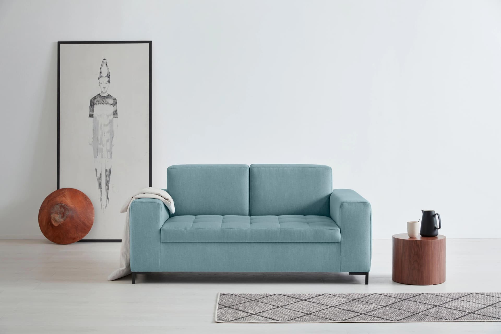 OTTO products Sofa Grazzo 2-Sitzer Eisblau Recyceltes Polyester