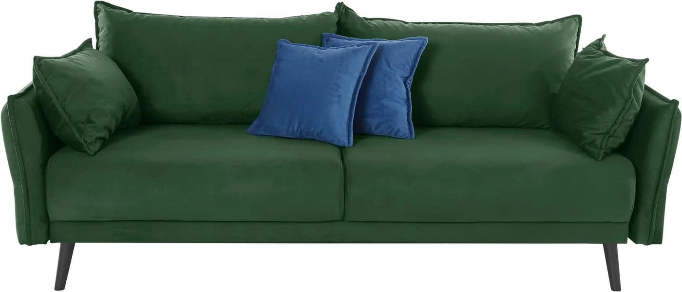 Schlafsofa COLLECTION AB Asra Grün mit Bettfunktion und Bettkasten