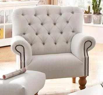 Home Affaire Sessel Lord Beige Chesterfield Microfaser Lederoptik