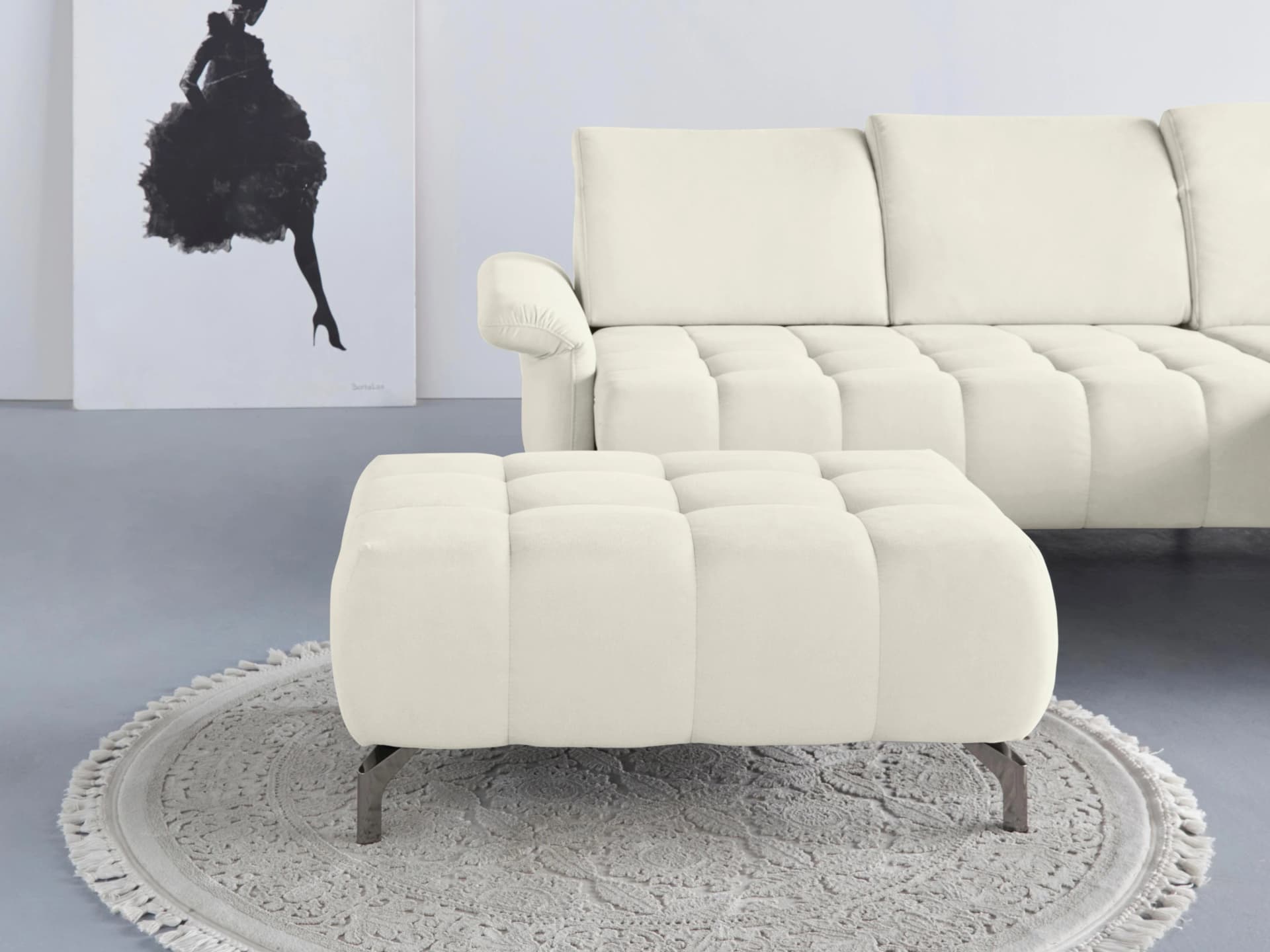 HOME AFFAIRE Polsterhocker Fresh Weiß mit Easy Clean