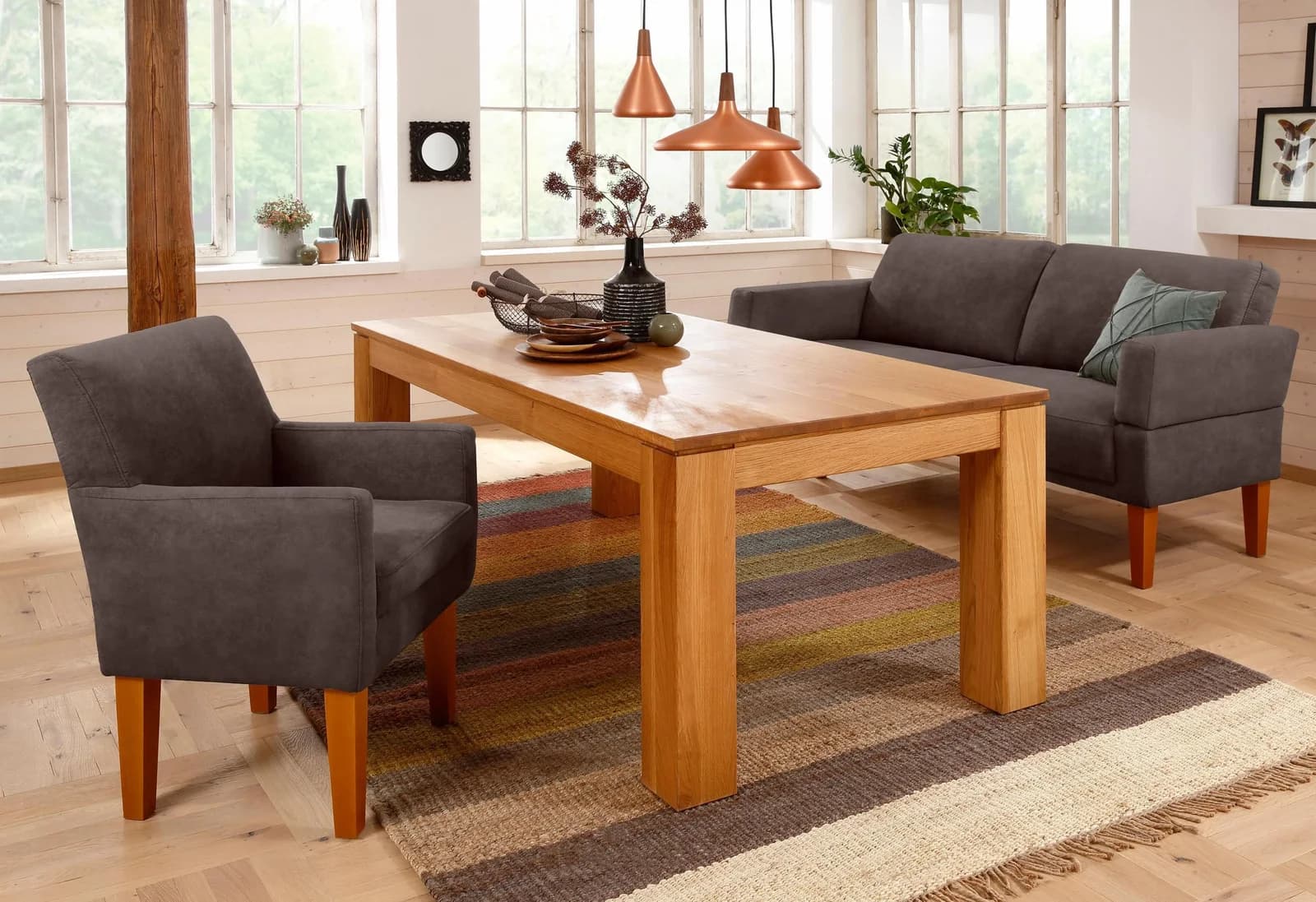 HOME AFFAIRE Sofa Fehmarn Braun Microfaser 170cm