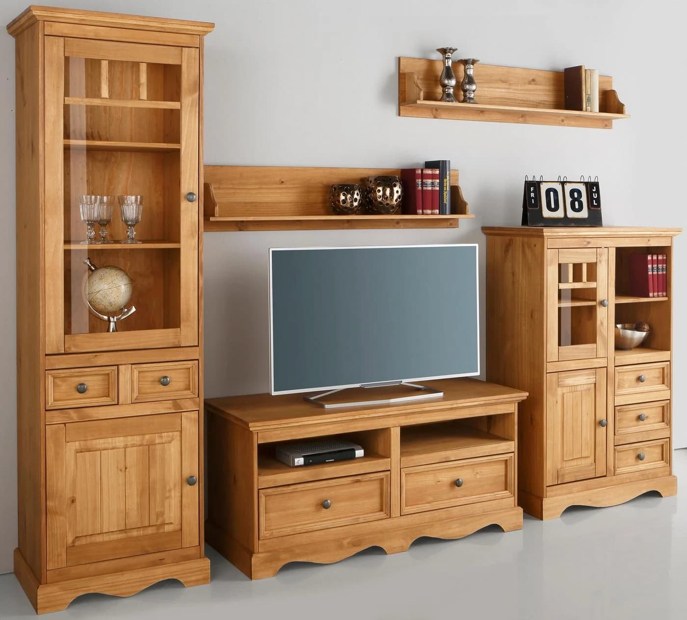 OTTO HOME Wohnwand Melissa Landhausstil Beige Massivholz