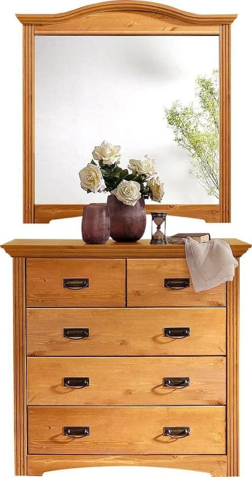 OTTO HOME Spiegel Konrad Beige Natur Massivholz Wandmontage