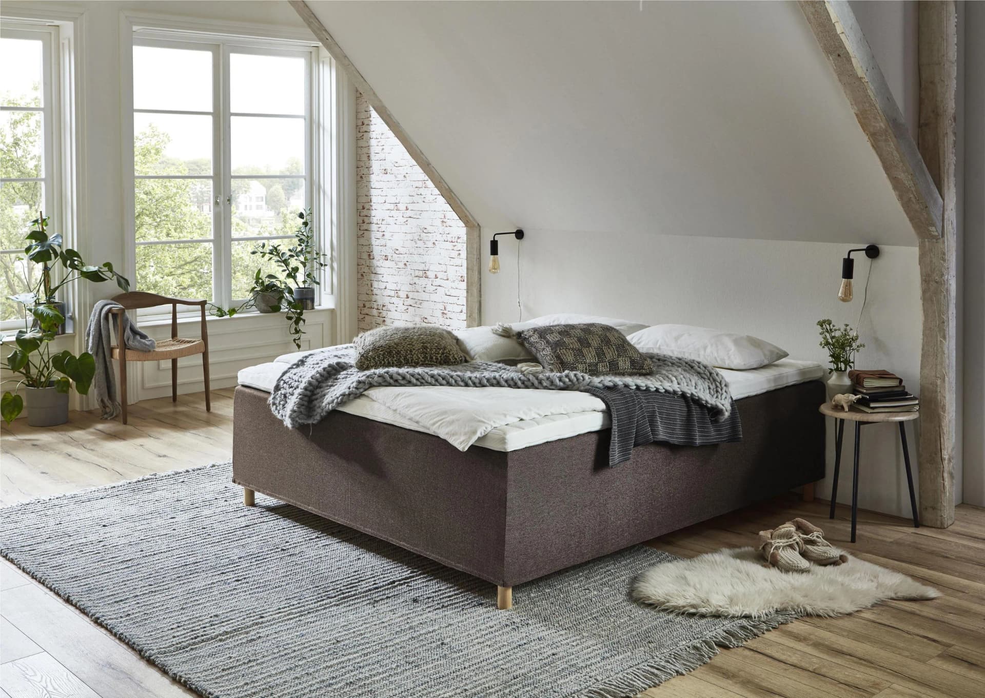 Boxbett HOME AFFAIRE Thorsby Braun Komplettbett 160x200 cm