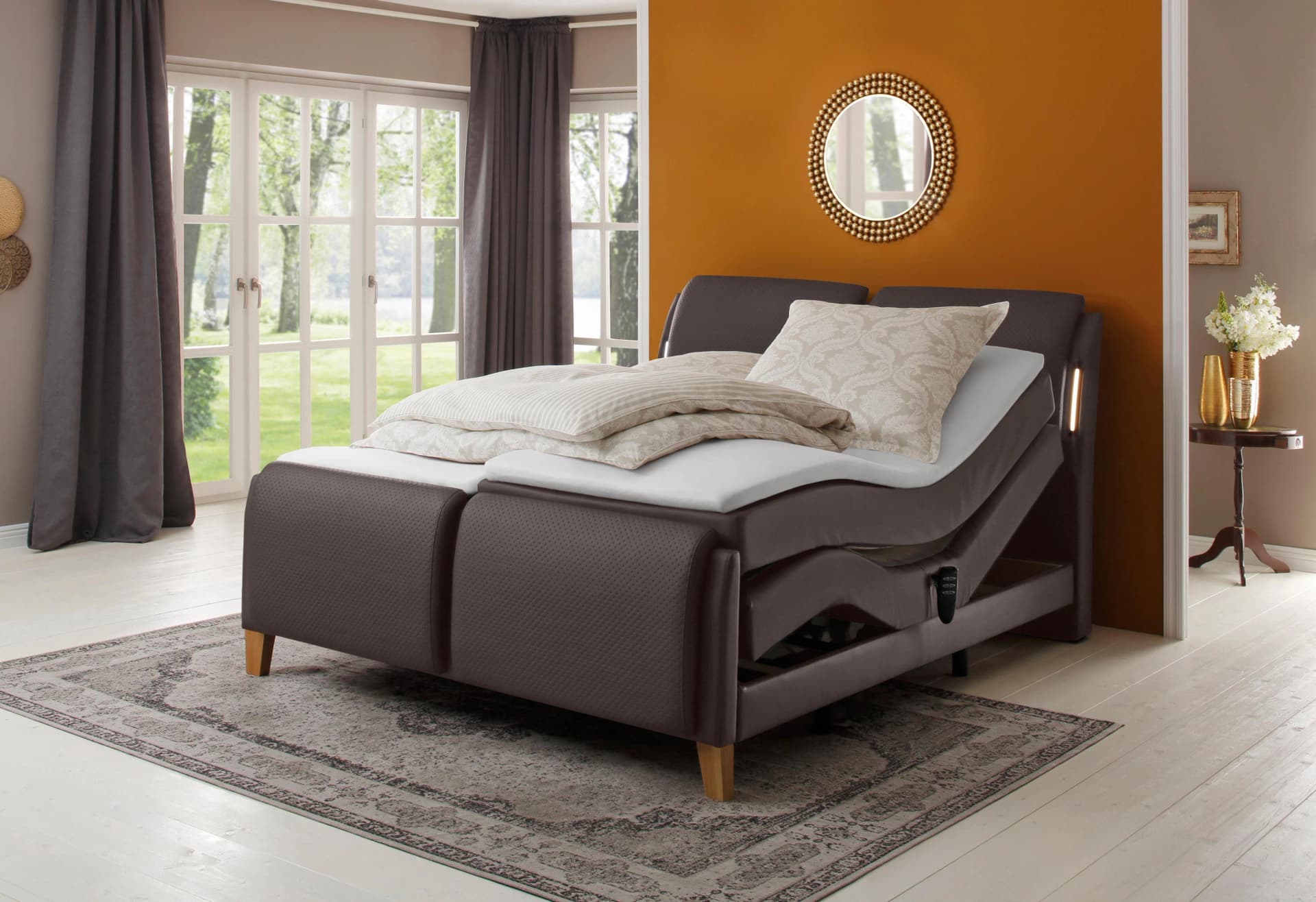HOME AFFAIRE Messina2 Boxspringbett elektrisch verstellbar Mocca