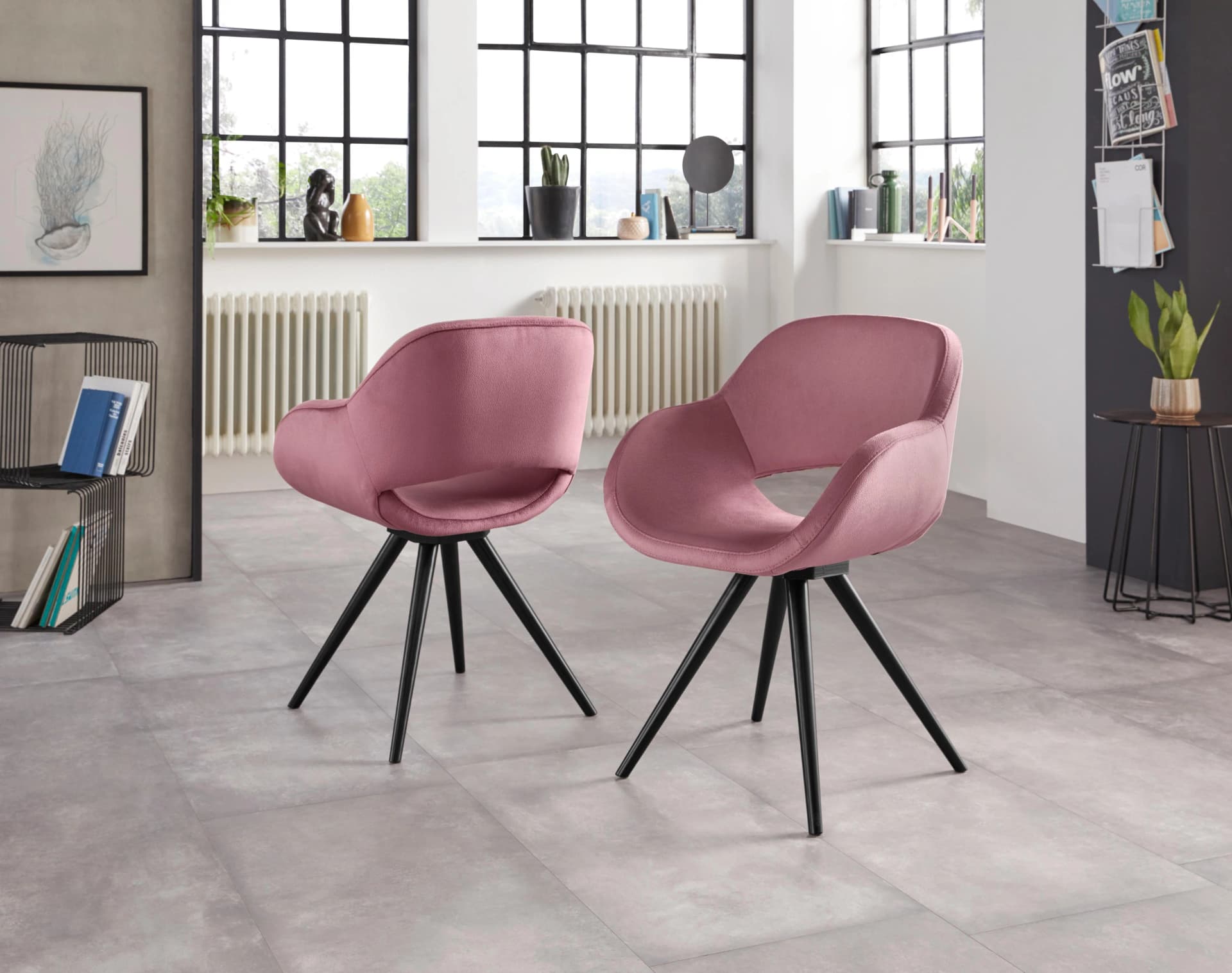 Home Affaire Armlehnstuhl Aurora Rosa Schwarz Massivholz
